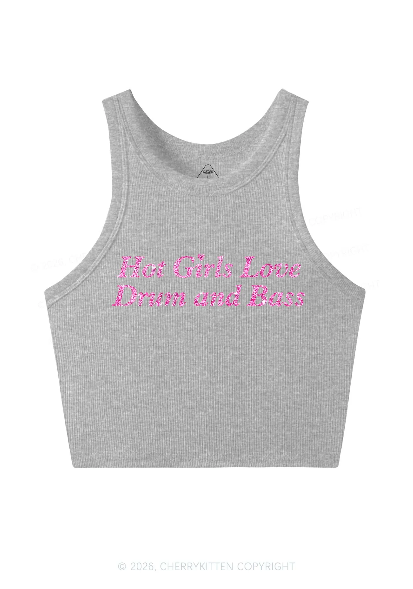 Glitter Hot Girls Love Drum And Bass Y2K Crop Tank Top Cherrykitten - Image 11