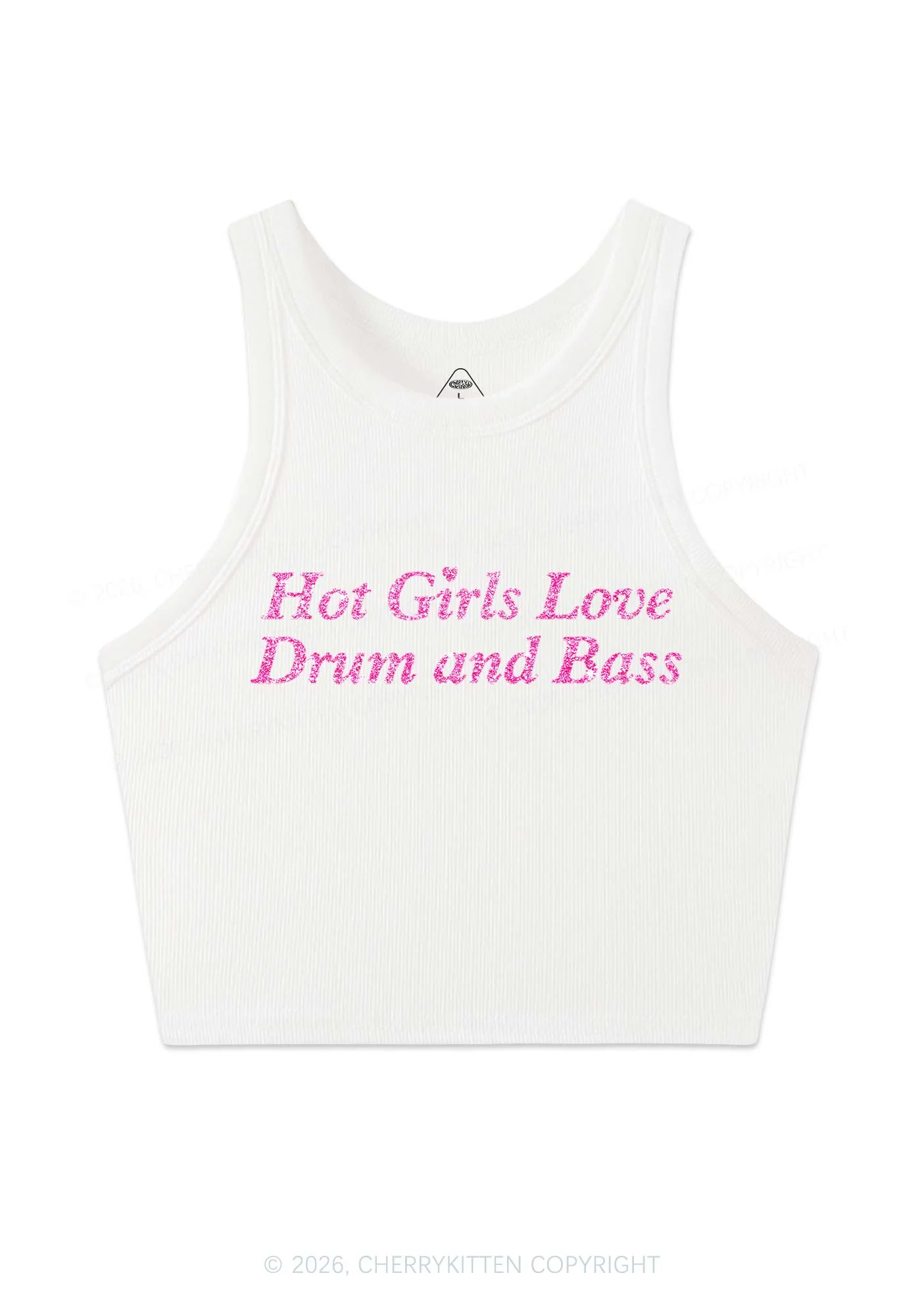 Glitter Hot Girls Love Drum And Bass Y2K Crop Tank Top Cherrykitten - Image 6