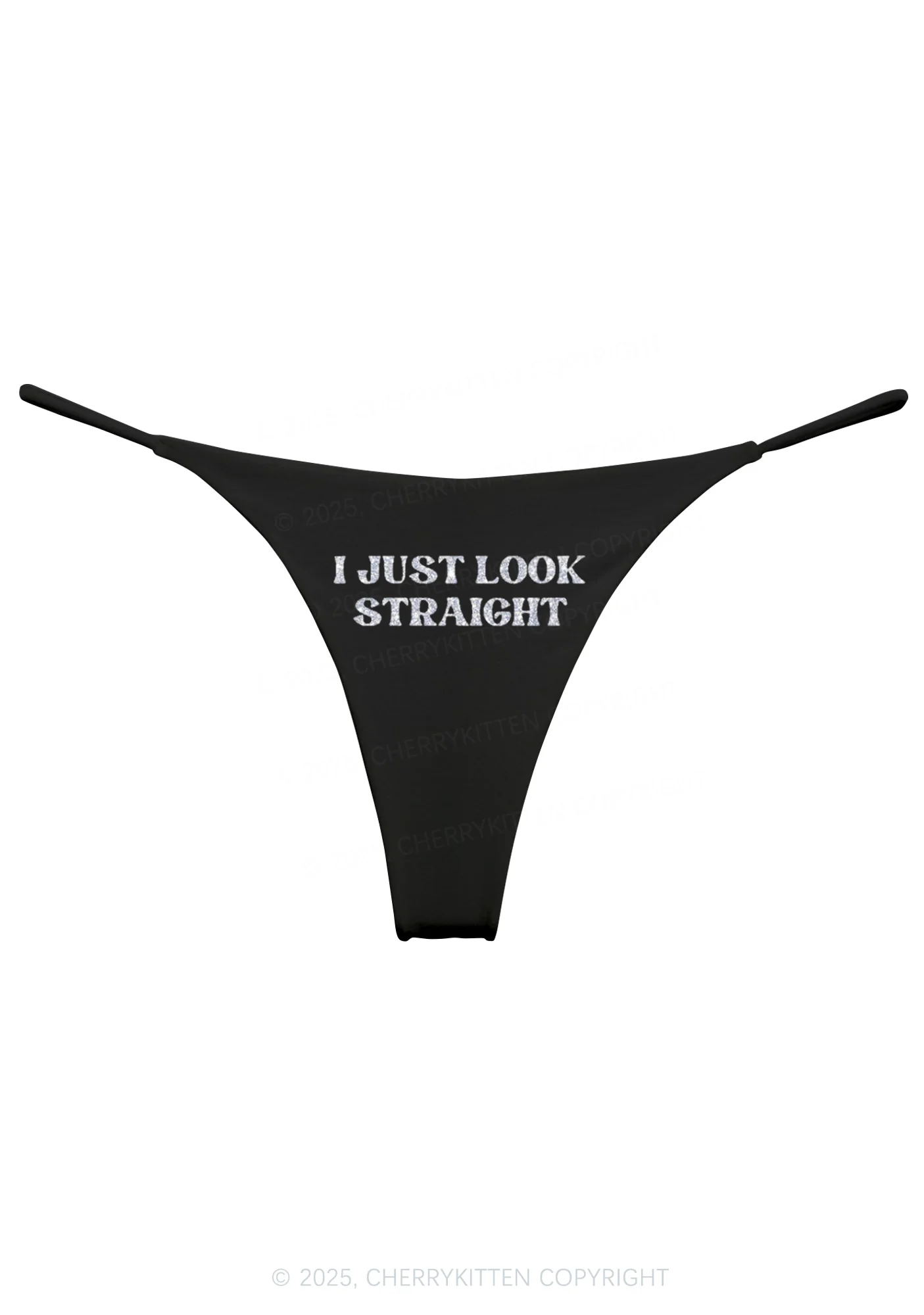 Glitter I Just Look Straight Pride Y2K Bikini String Thong Cherrykitten - Image 4