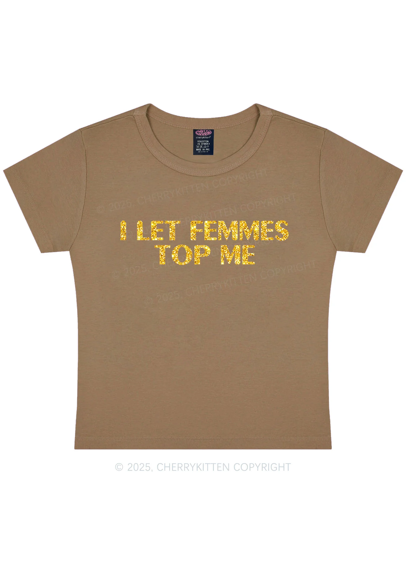 Glitter I Let Femmes Top Me Pride Y2K Baby Tee Cherrykitten - Image 10