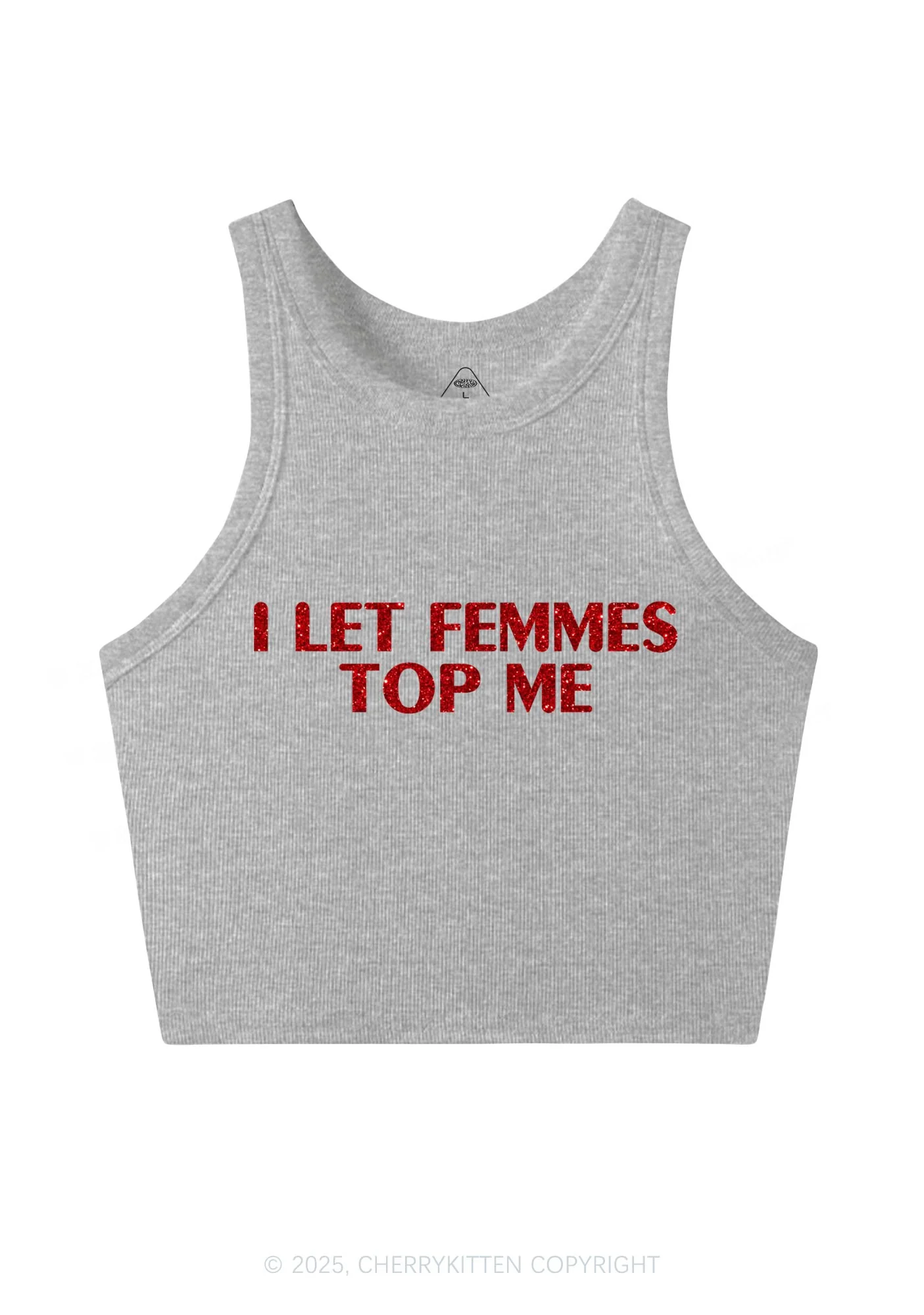 Glitter I Let Femmes Top Me Pride Y2K Crop Tank Top Cherrykitten - Image 5
