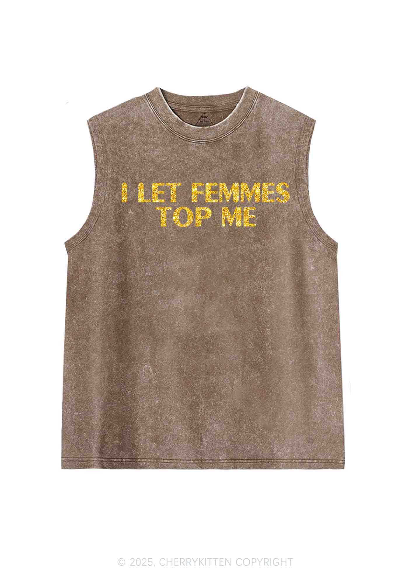Glitter I Let Femmes Top Me Pride Y2K Washed Muscle Tank Cherrykitten - Image 6