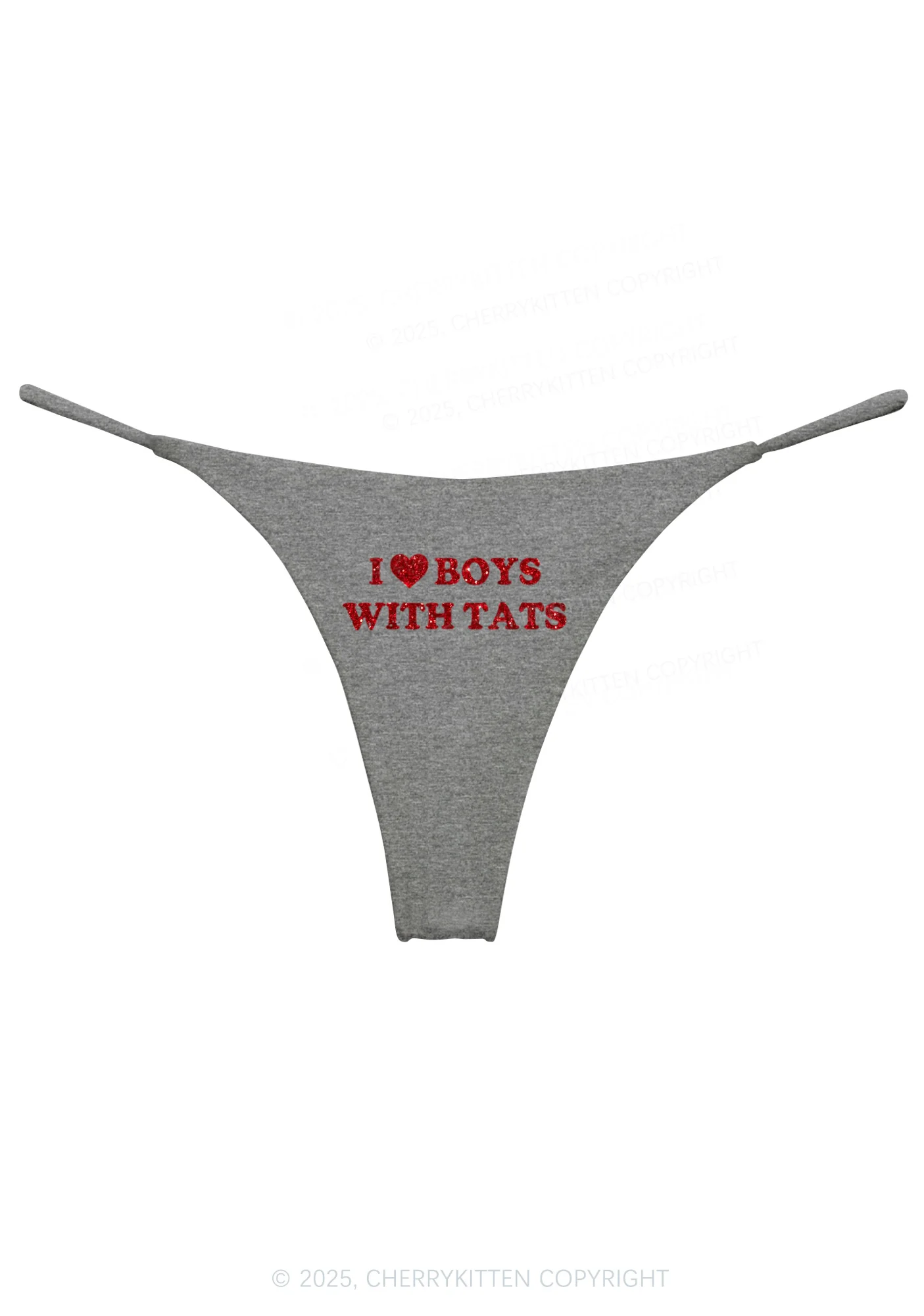 Glitter I Love Boys With Tats Y2K Bikini String Thong Cherrykitten - Image 9