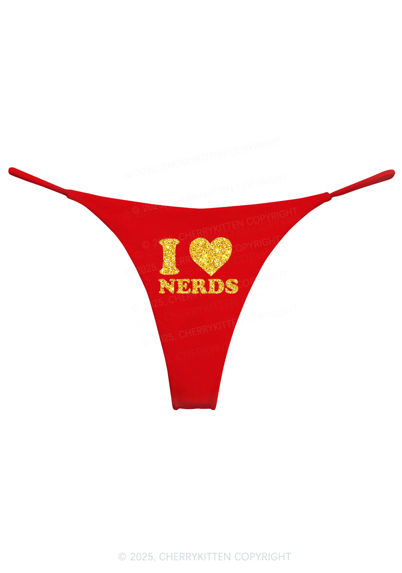 Glitter I Love Nerds Y2K Bikini String Thong Cherrykitten - Image 5