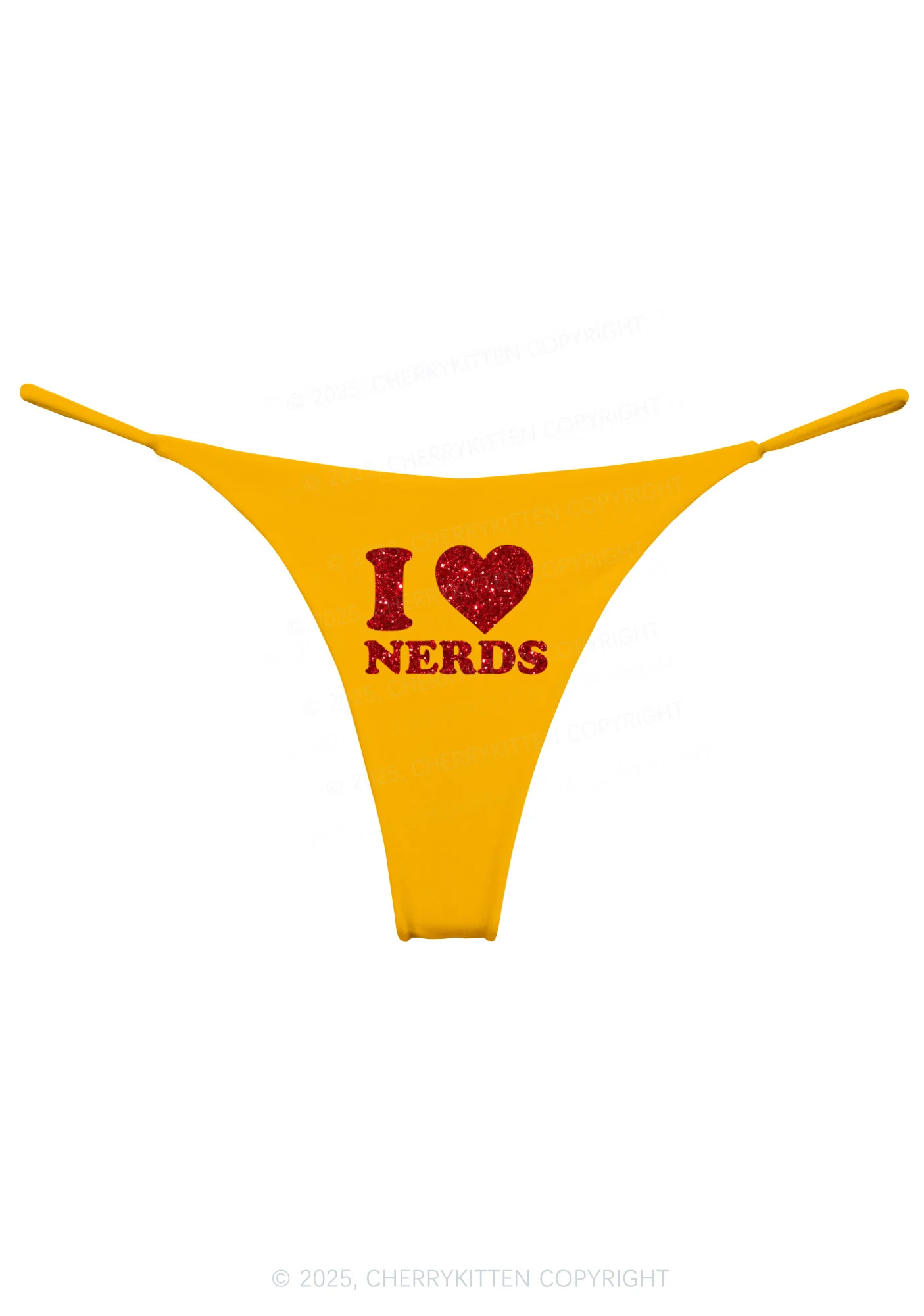 Glitter I Love Nerds Y2K Bikini String Thong Cherrykitten - Image 7