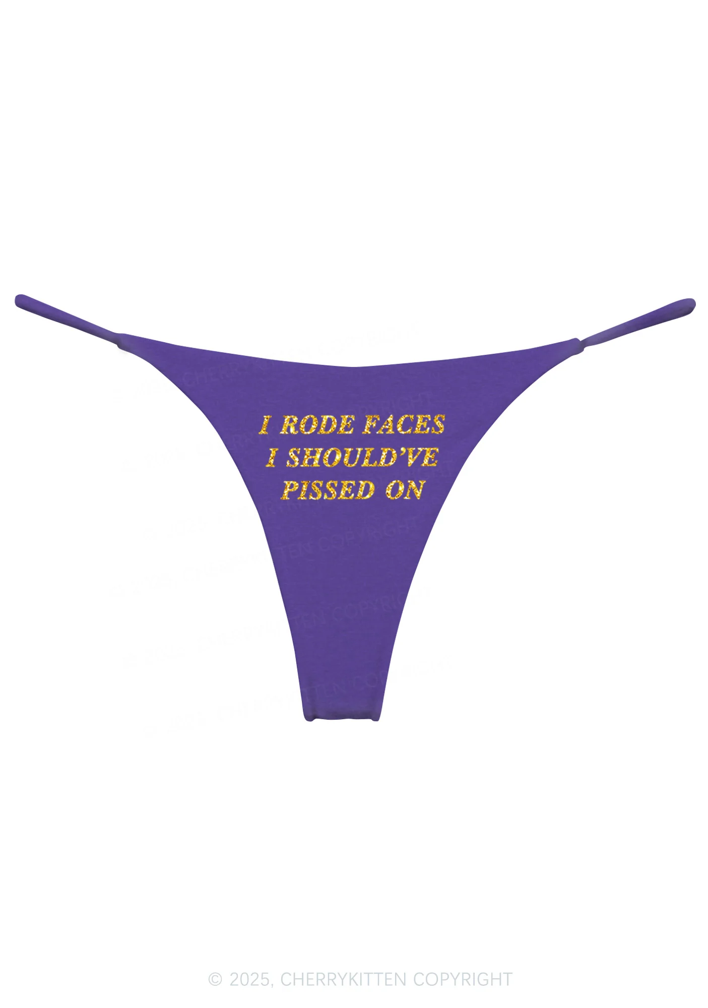 Glitter I Rode Faces Y2K Bikini String Thong Cherrykitten - Image 10