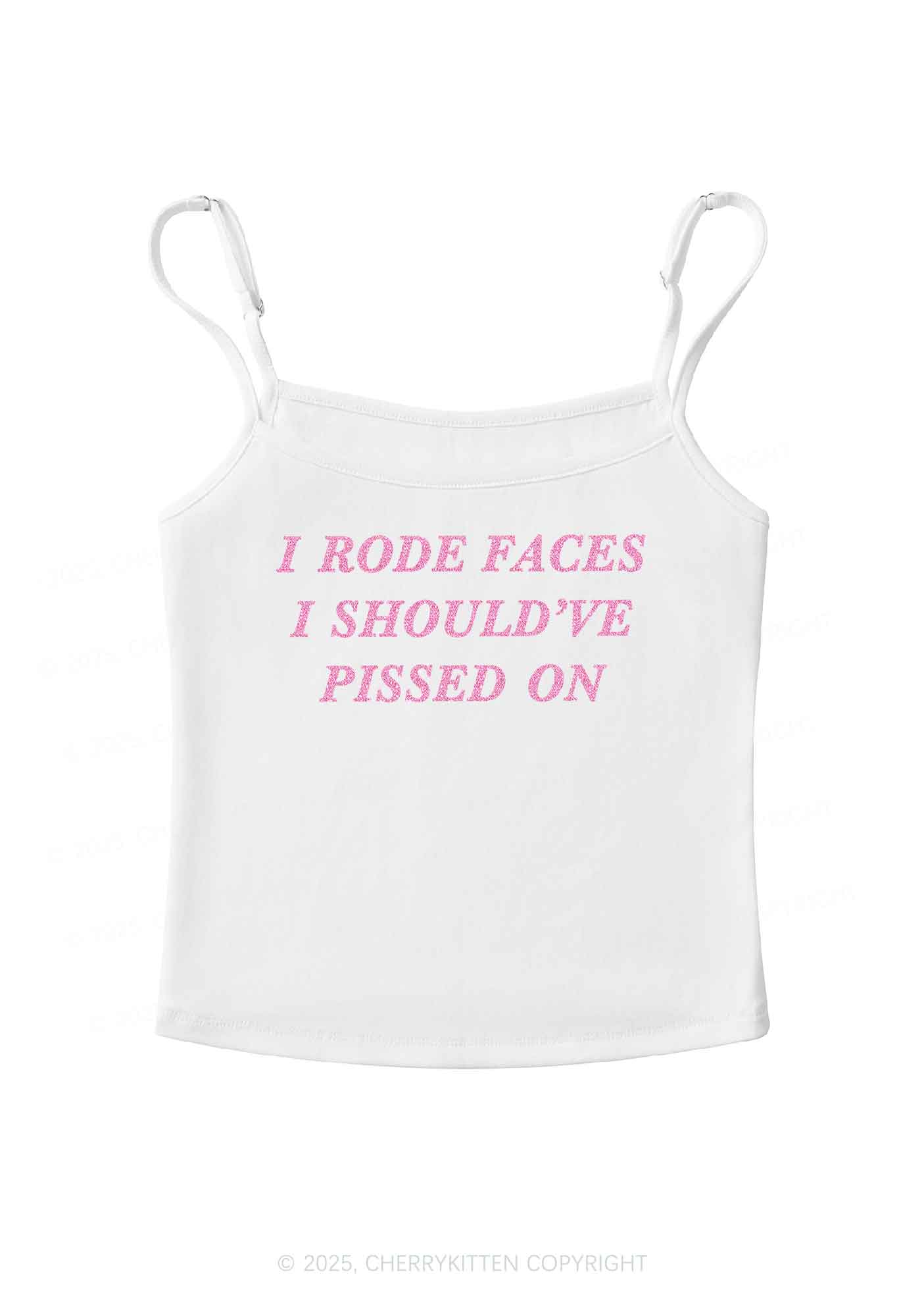 Glitter I Rode Faces Y2K Spaghetti Strap Cami Cherrykitten - Image 4