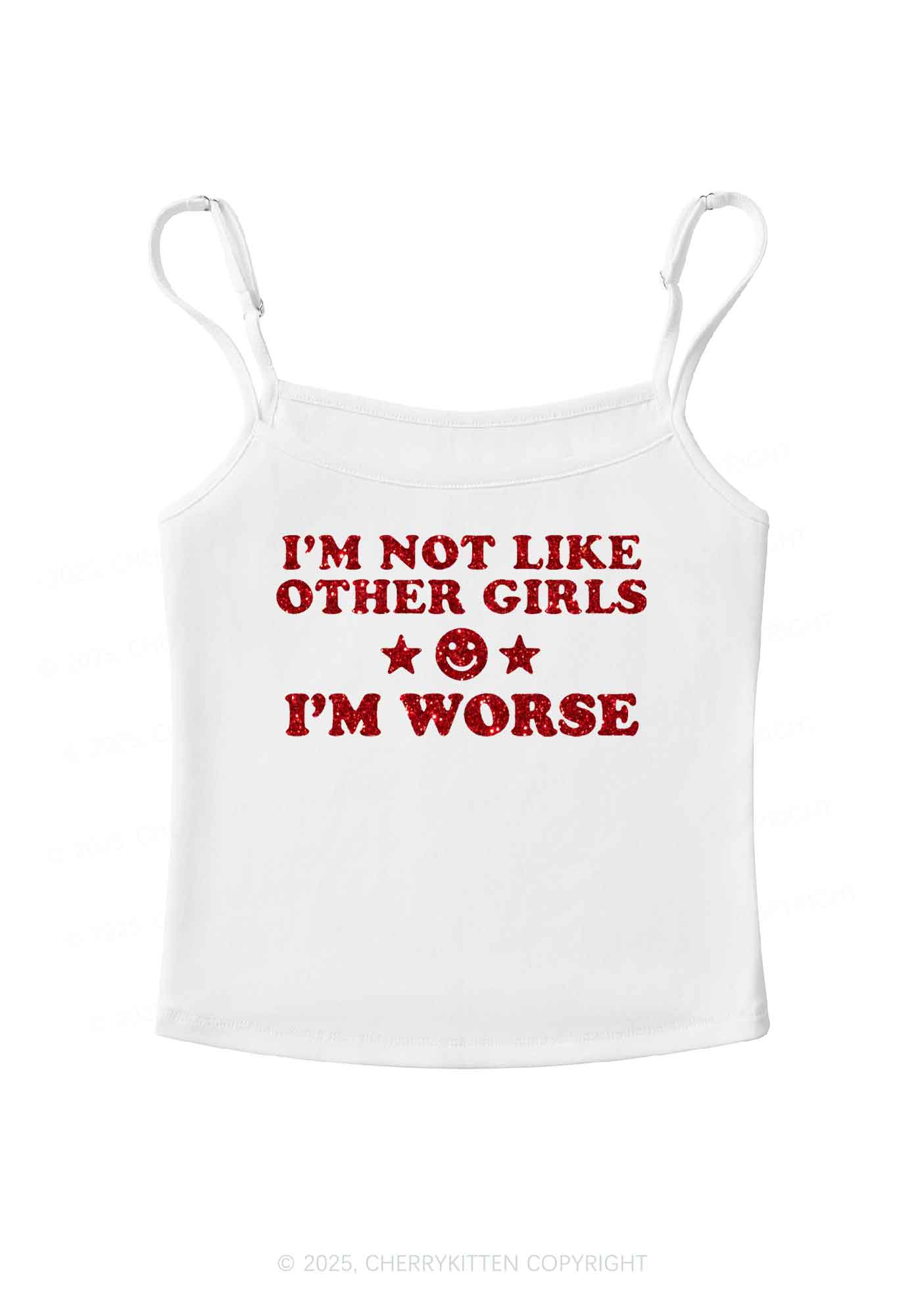 Glitter Im Worse Y2K Spaghetti Strap Cami Cherrykitten - Image 4