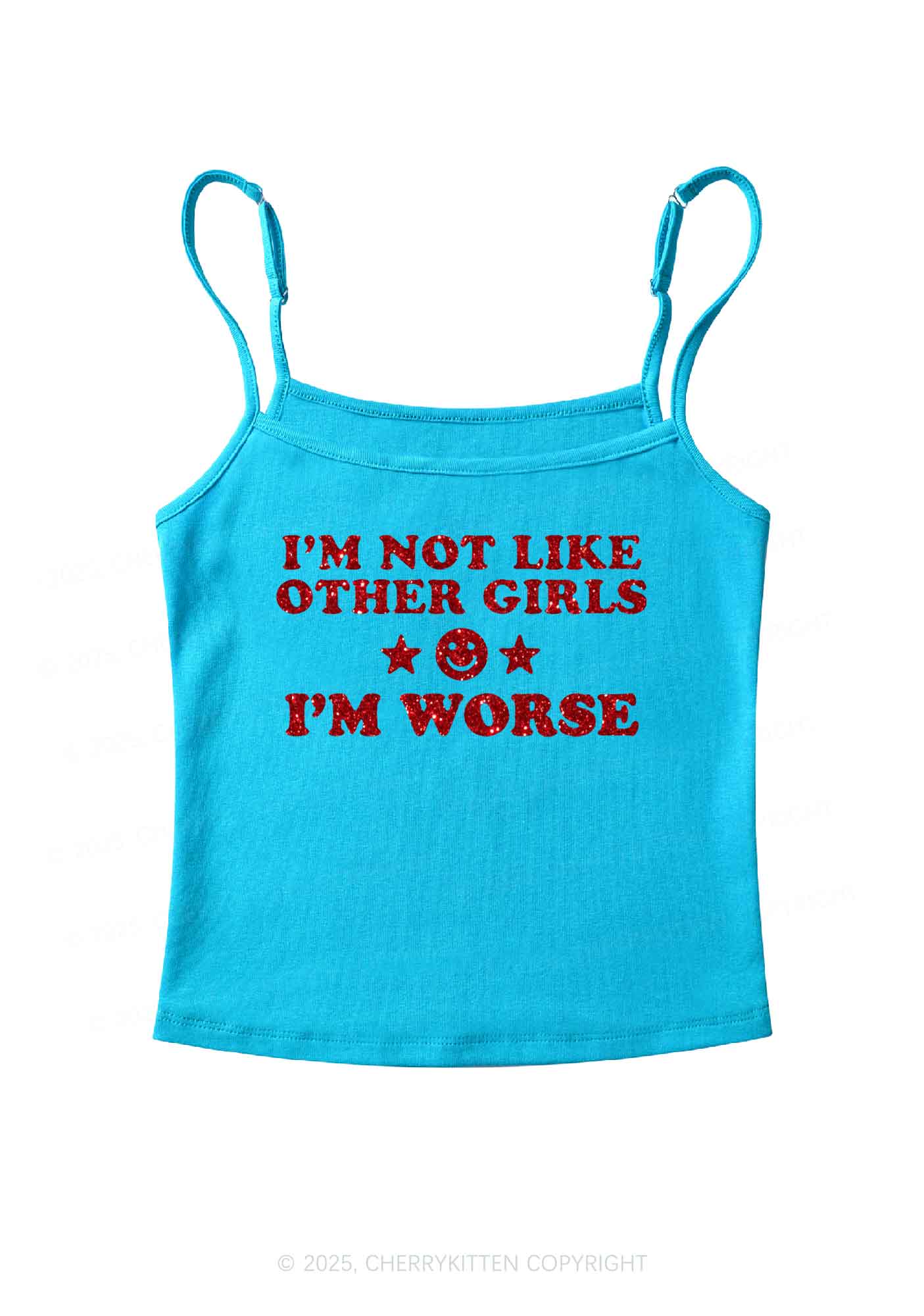 Glitter Im Worse Y2K Spaghetti Strap Cami Cherrykitten - Image 7
