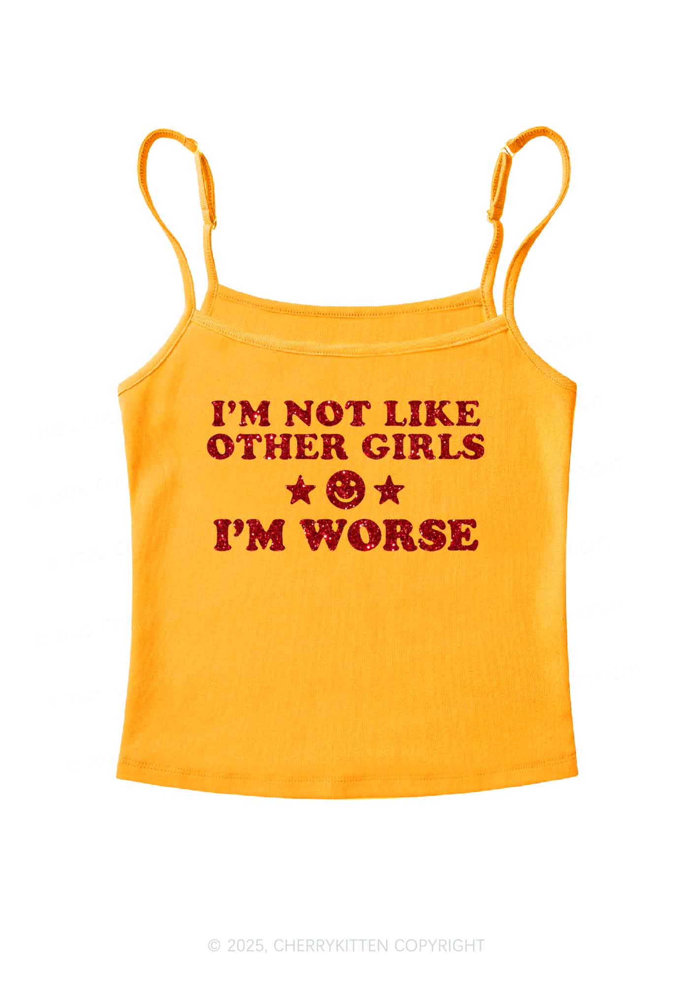Glitter Im Worse Y2K Spaghetti Strap Cami Cherrykitten - Image 8