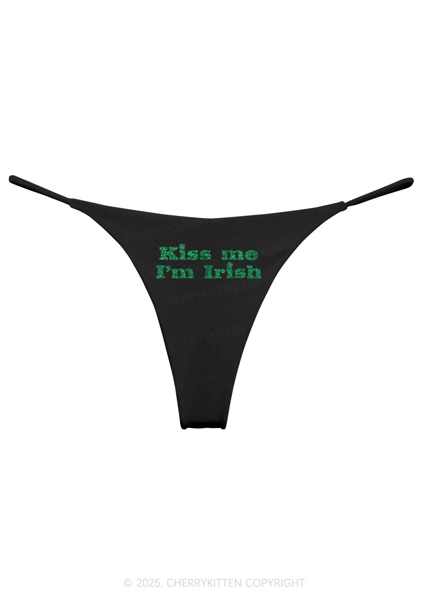 Glitter Kiss Me St Patricks Y2K Bikini String Thong Cherrykitten - Image 3