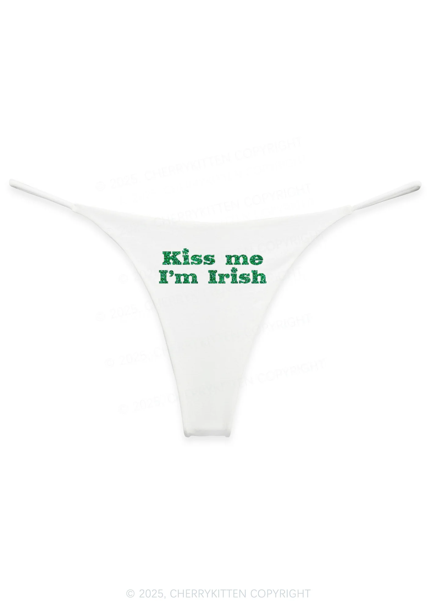 Glitter Kiss Me St Patricks Y2K Bikini String Thong Cherrykitten - Image 4