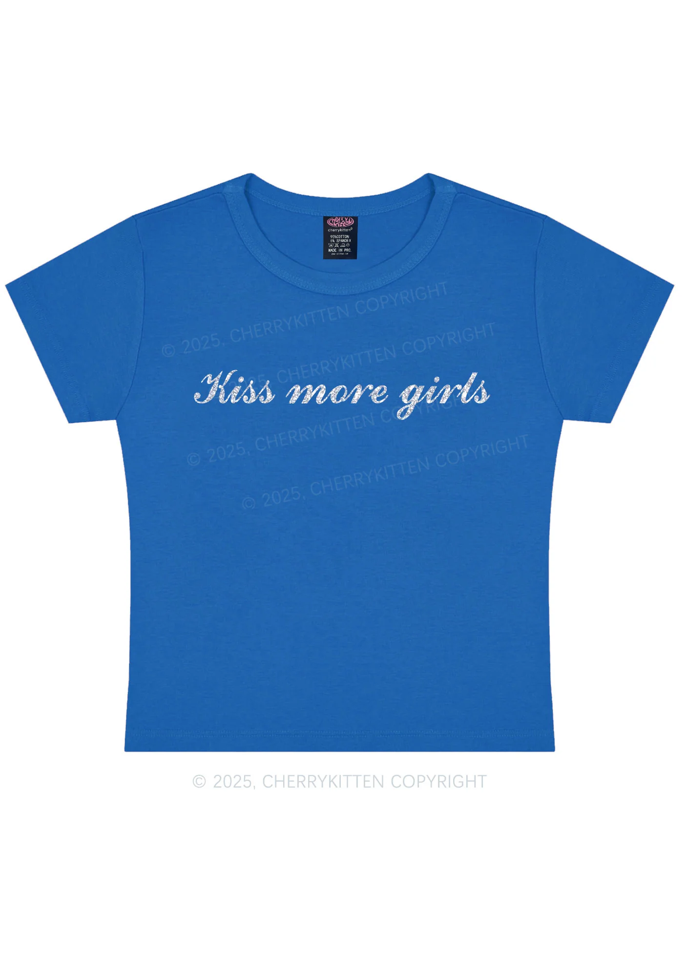 Glitter Kiss More Girls Pride Y2K Baby Tee Cherrykitten - Image 10