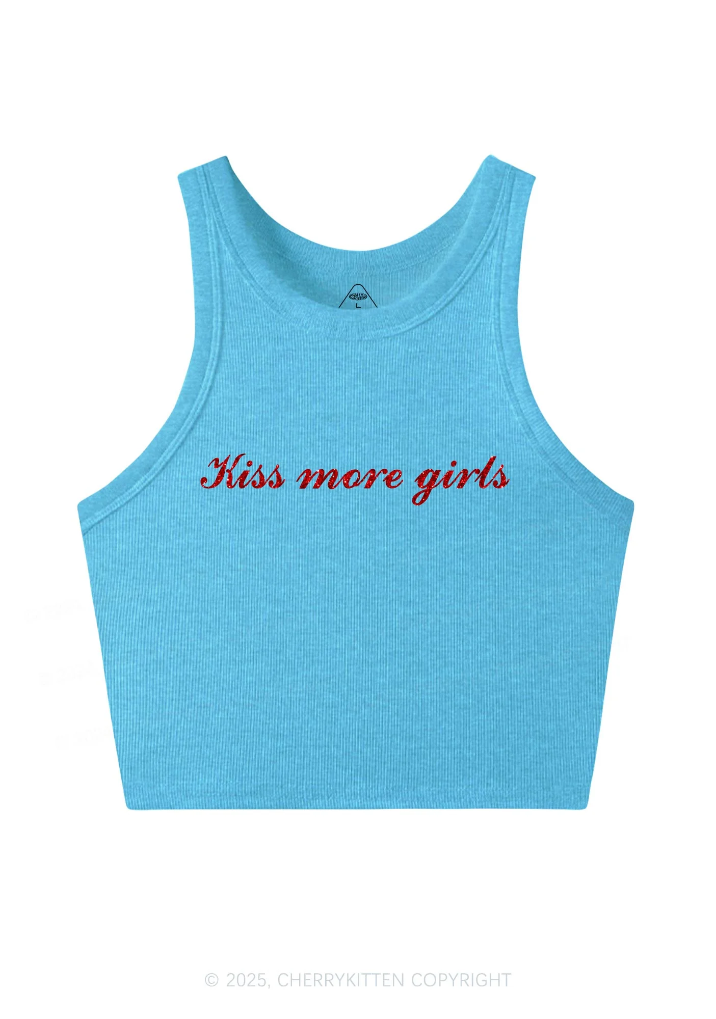 Glitter Kiss More Girls Pride Y2K Crop Tank Top Cherrykitten - Image 6