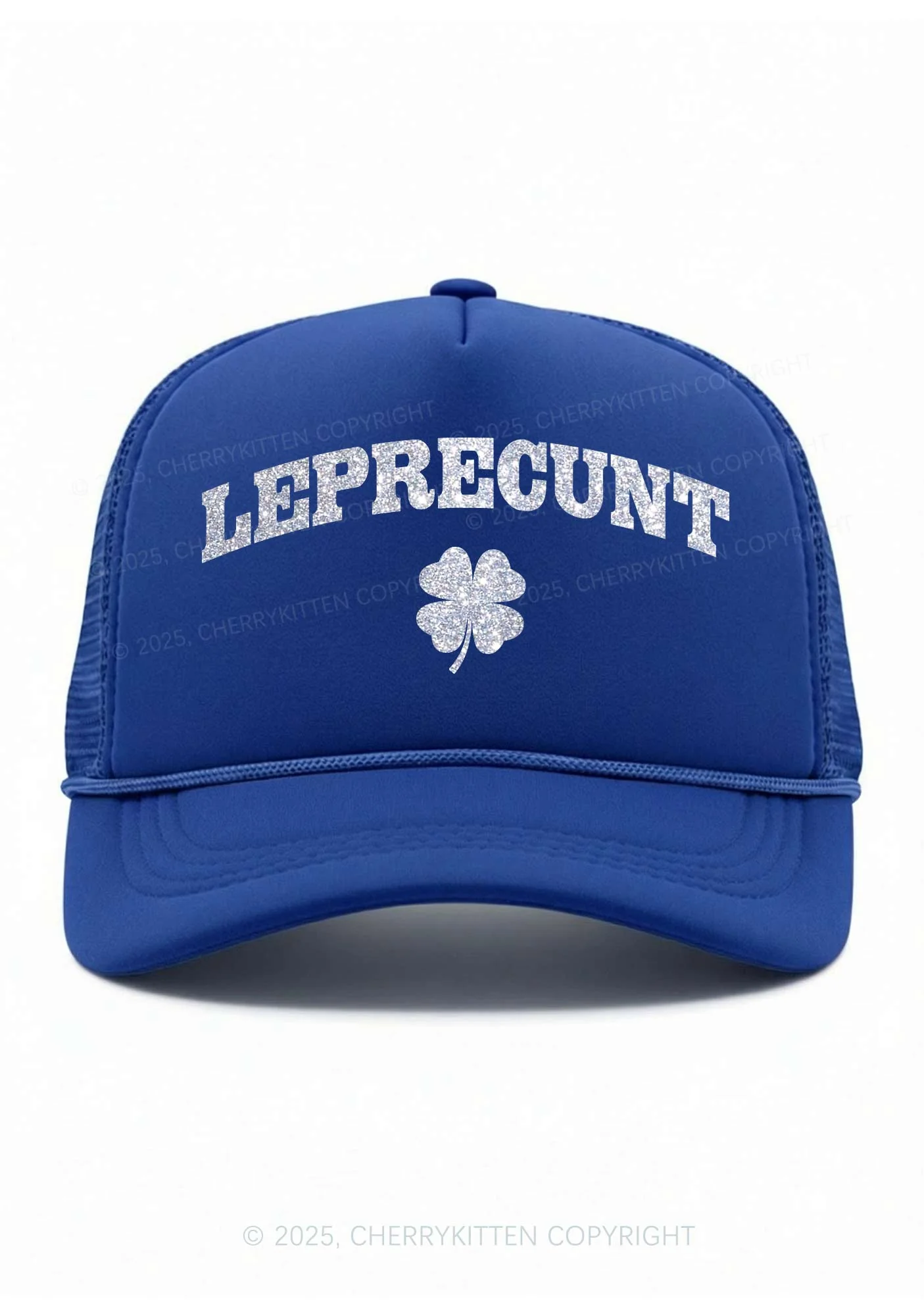 Glitter Leprecunt St Patricks Y2K Trucker Hat Cherrykitten - Image 6
