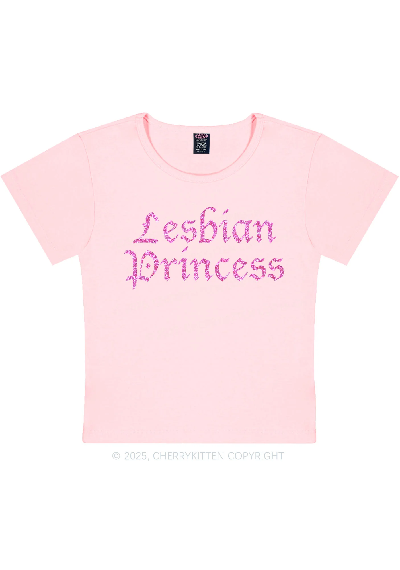 Glitter Lesbian Princess Y2K Baby Tee Cherrykitten - Image 12