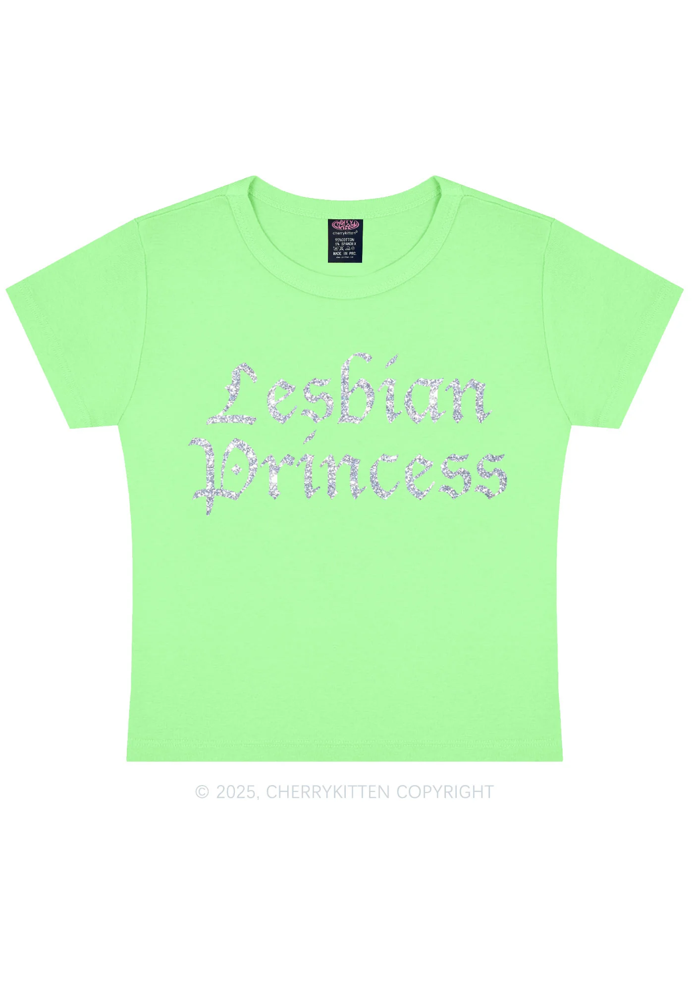 Glitter Lesbian Princess Y2K Baby Tee Cherrykitten - Image 13