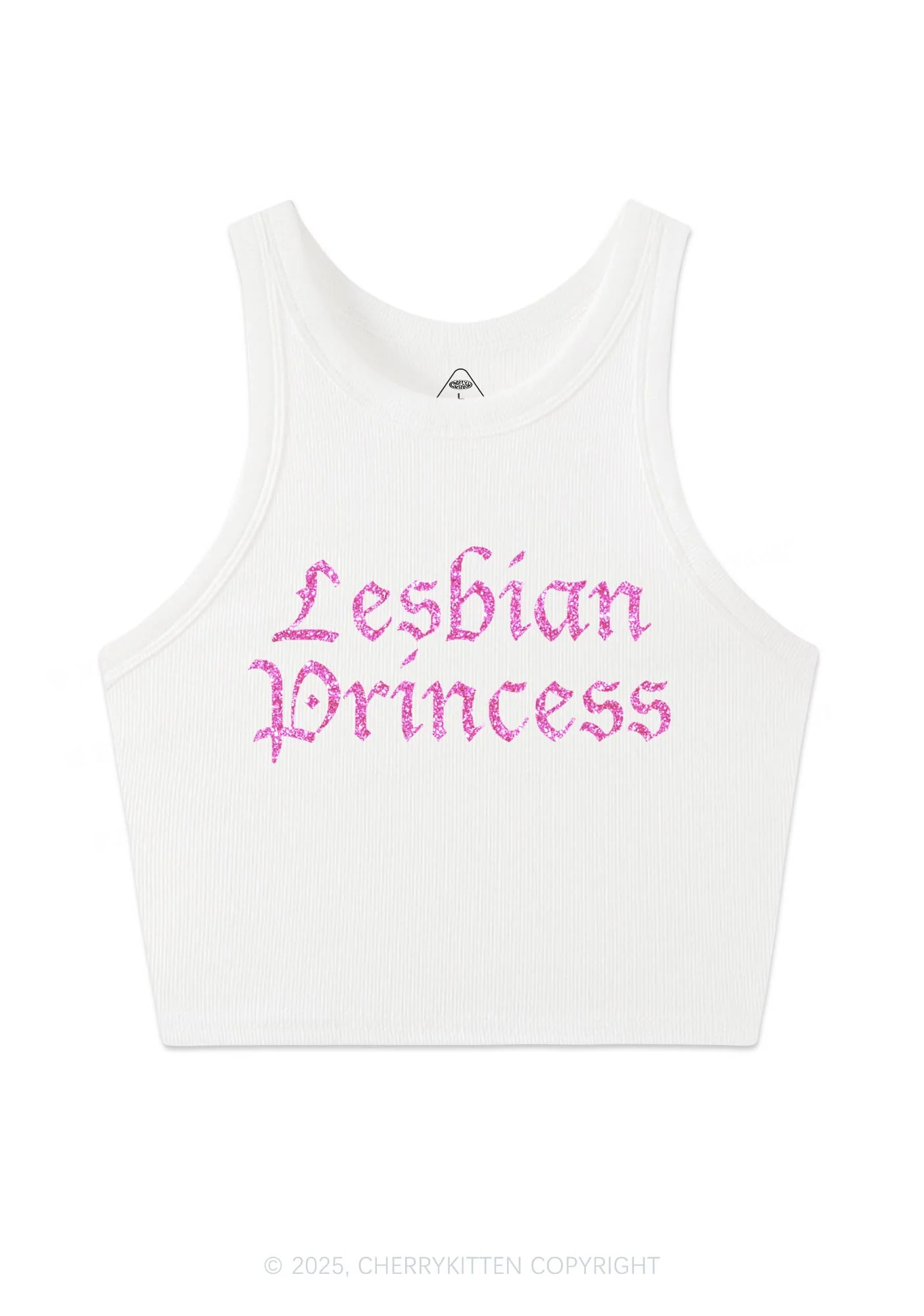 Glitter Lesbian Princess Y2K Crop Tank Top Cherrykitten - Image 5