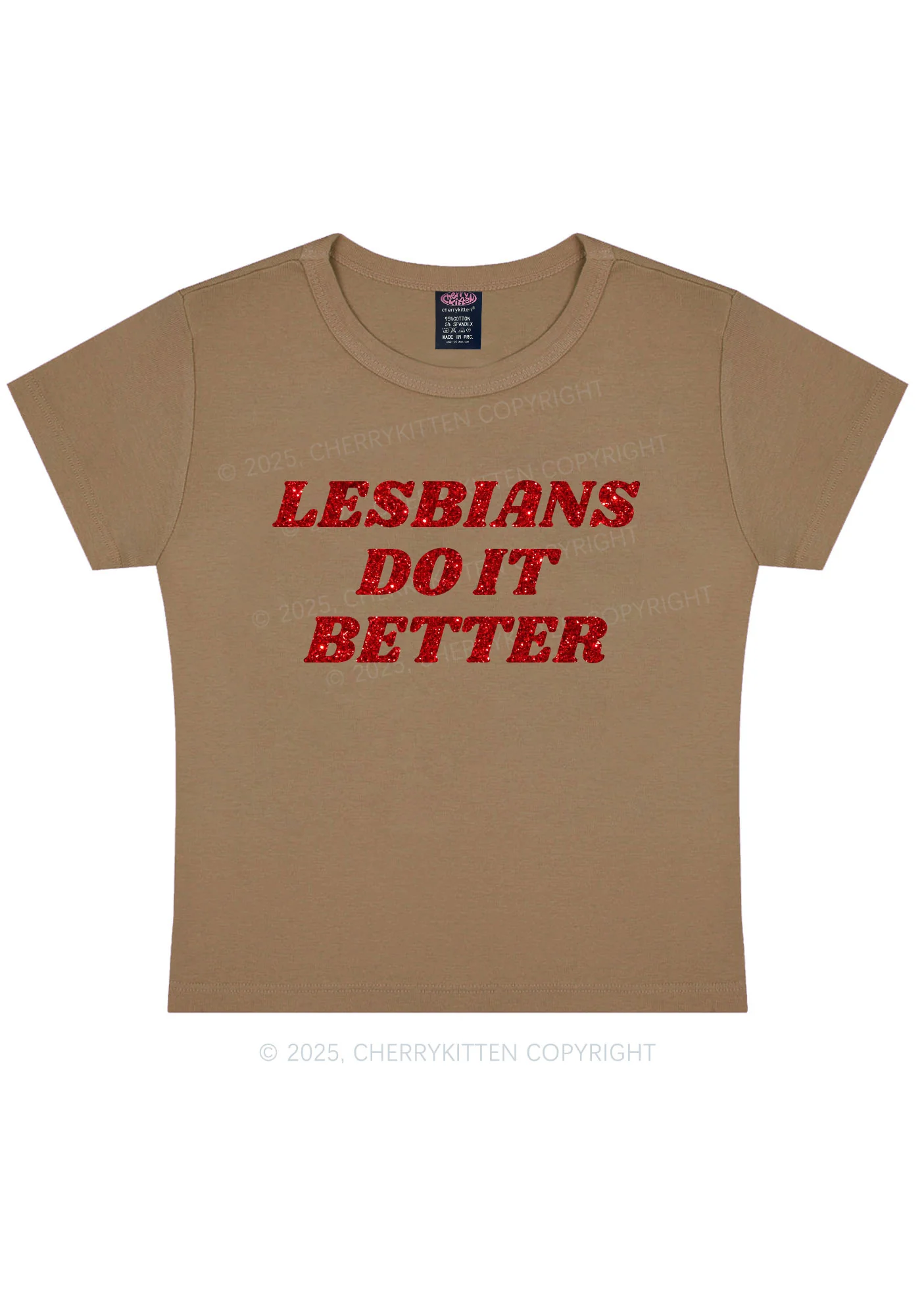 Glitter Lesbians Do It Better Pride Y2K Baby Tee Cherrykitten - Image 10