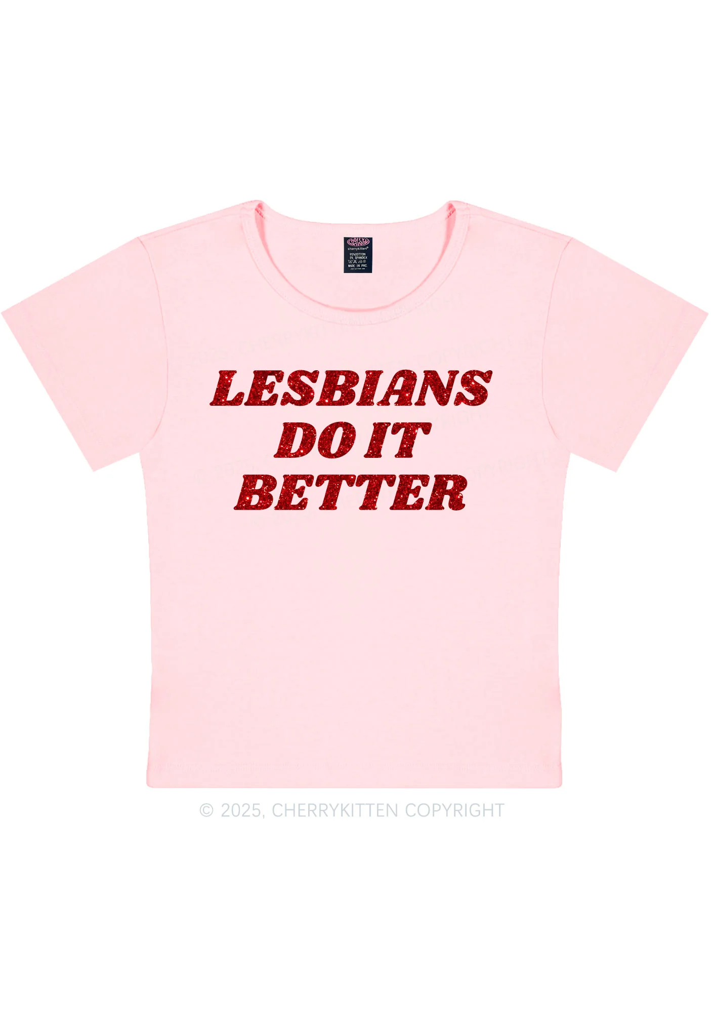 Glitter Lesbians Do It Better Pride Y2K Baby Tee Cherrykitten - Image 11