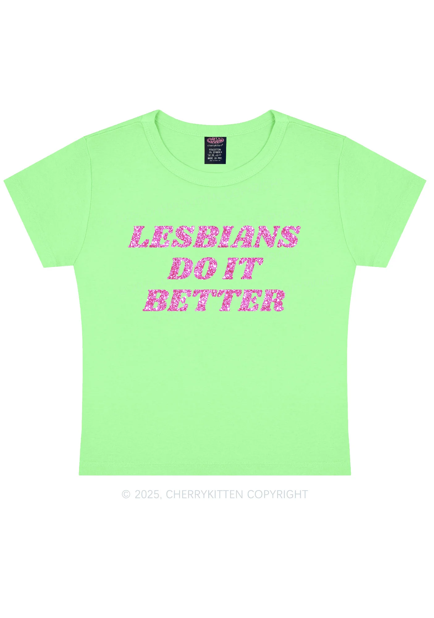 Glitter Lesbians Do It Better Pride Y2K Baby Tee Cherrykitten - Image 13