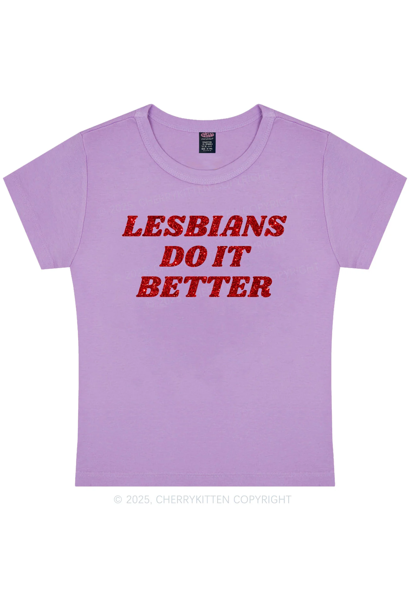 Glitter Lesbians Do It Better Pride Y2K Baby Tee Cherrykitten - Image 9