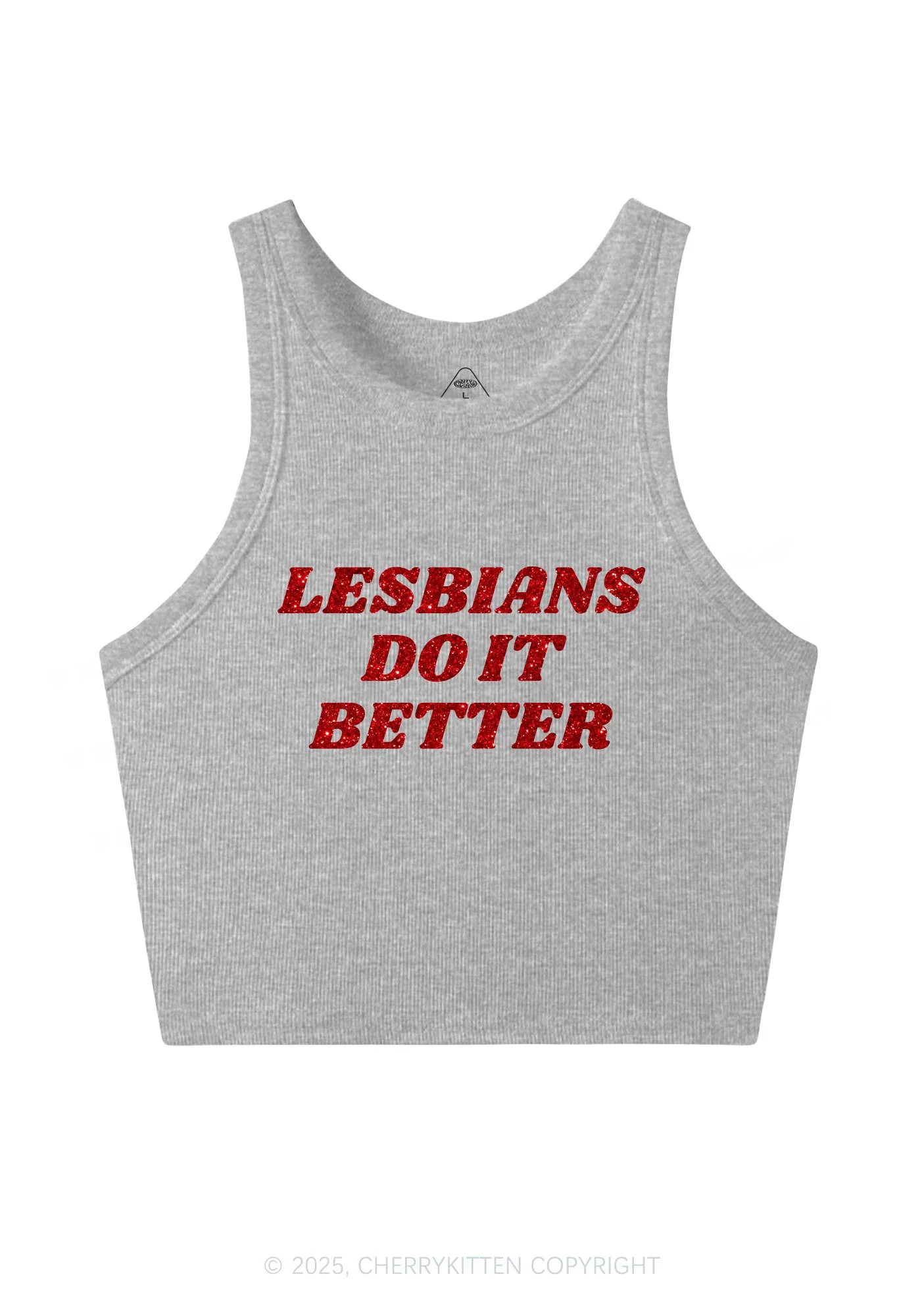 Glitter Lesbians Do It Better Pride Y2K Crop Tank Top Cherrykitten - Image 5
