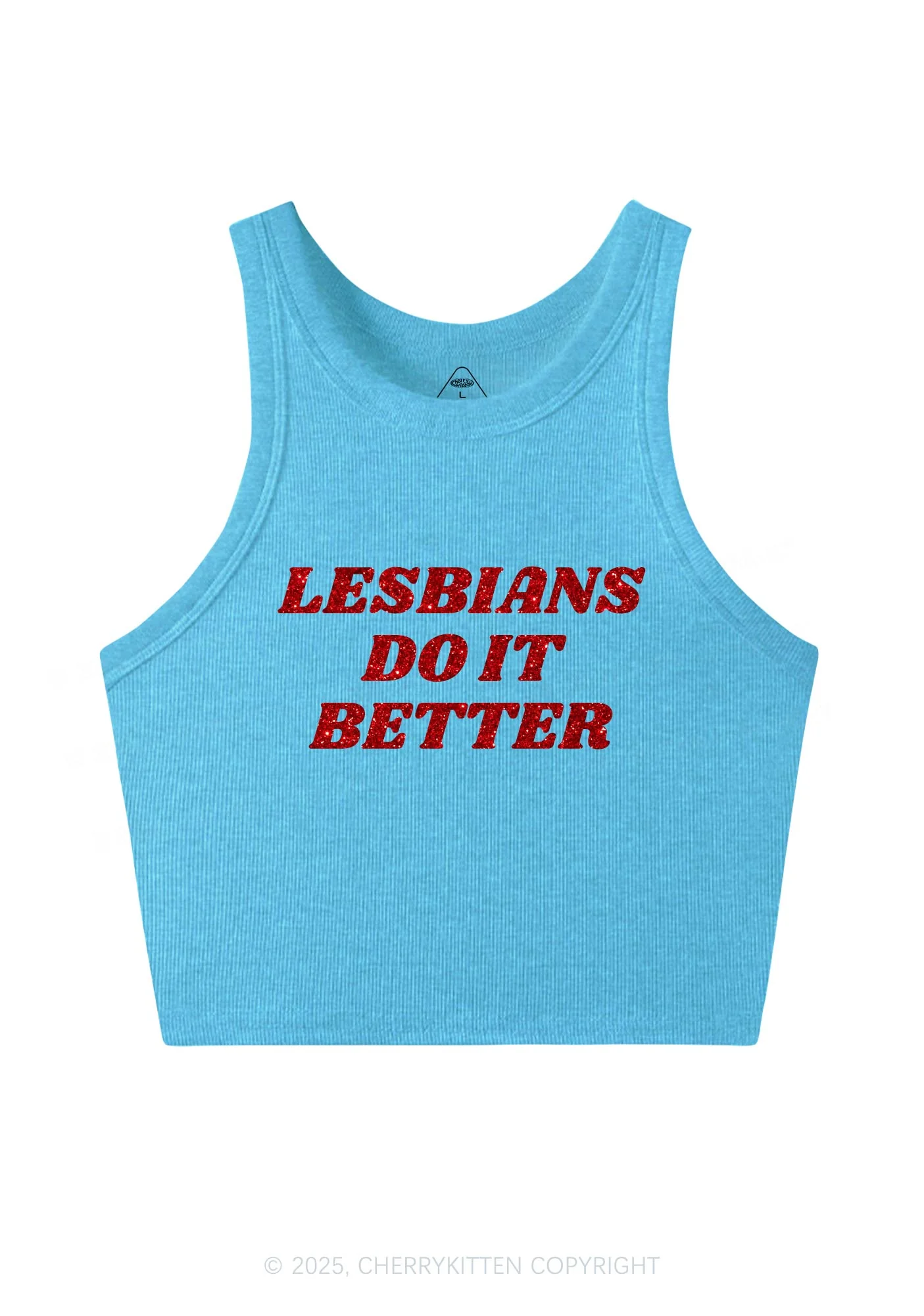 Glitter Lesbians Do It Better Pride Y2K Crop Tank Top Cherrykitten - Image 6