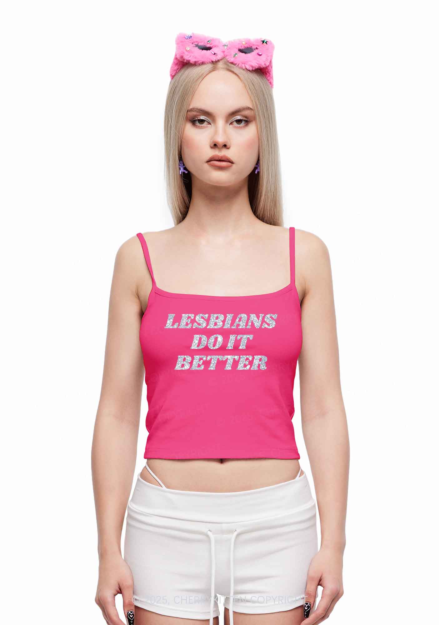 Glitter Lesbians Do It Better Pride Y2K Spaghetti Strap Cami Cherrykitten - Image 3