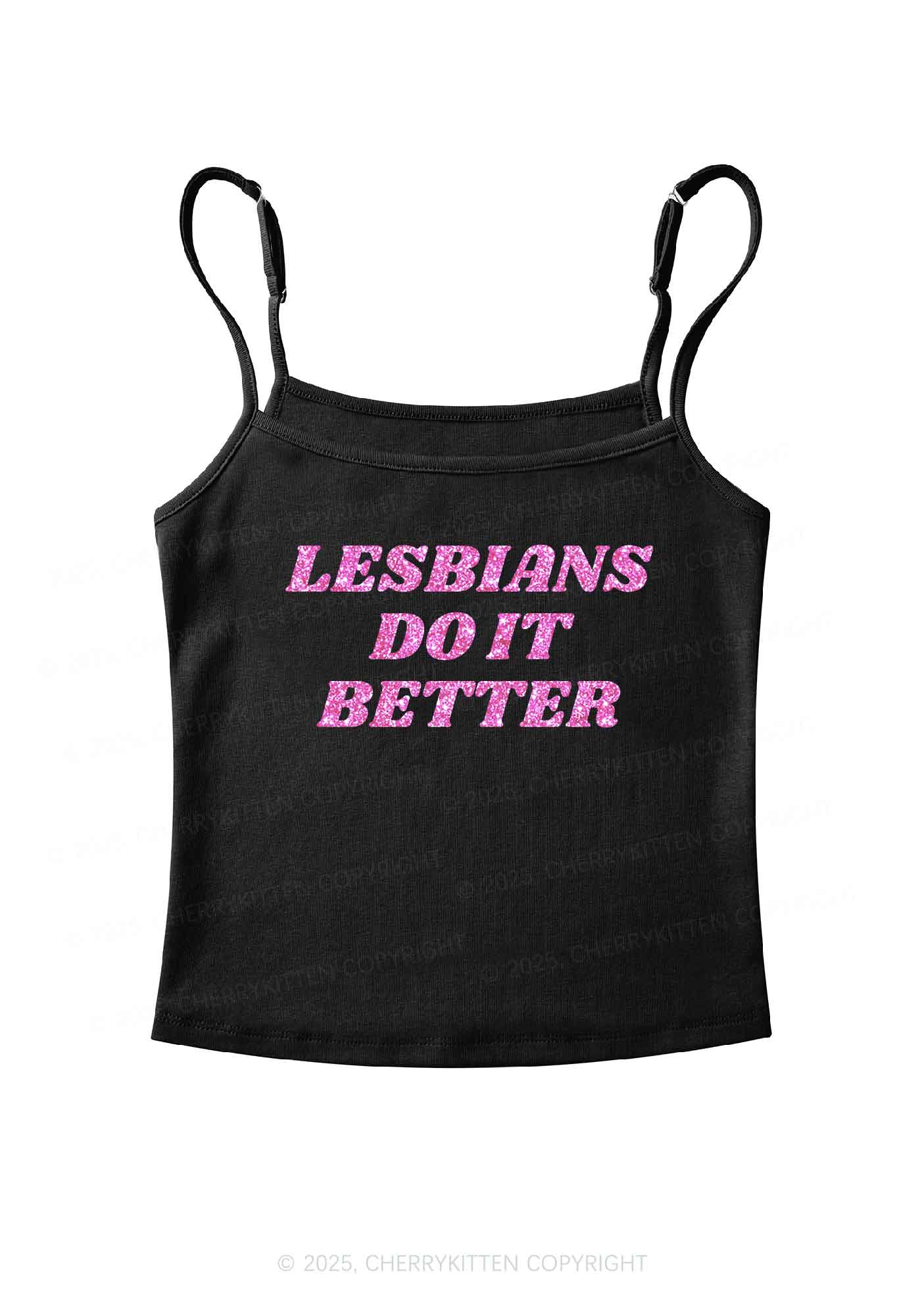 Glitter Lesbians Do It Better Pride Y2K Spaghetti Strap Cami Cherrykitten - Image 4