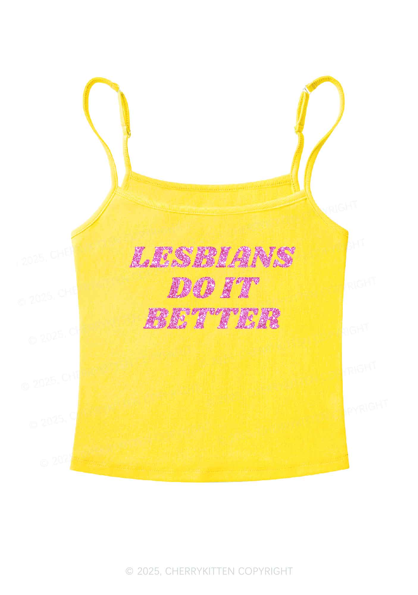 Glitter Lesbians Do It Better Pride Y2K Spaghetti Strap Cami Cherrykitten - Image 7