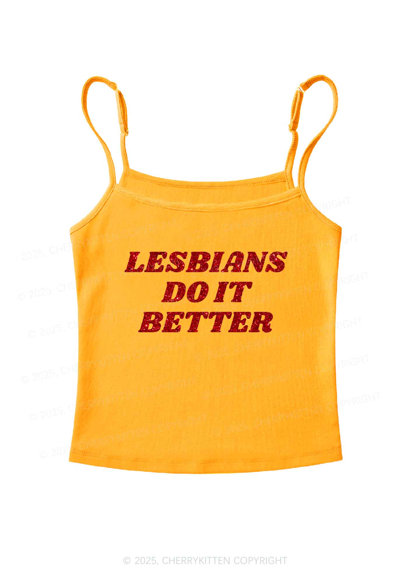Glitter Lesbians Do It Better Pride Y2K Spaghetti Strap Cami Cherrykitten - Image 8