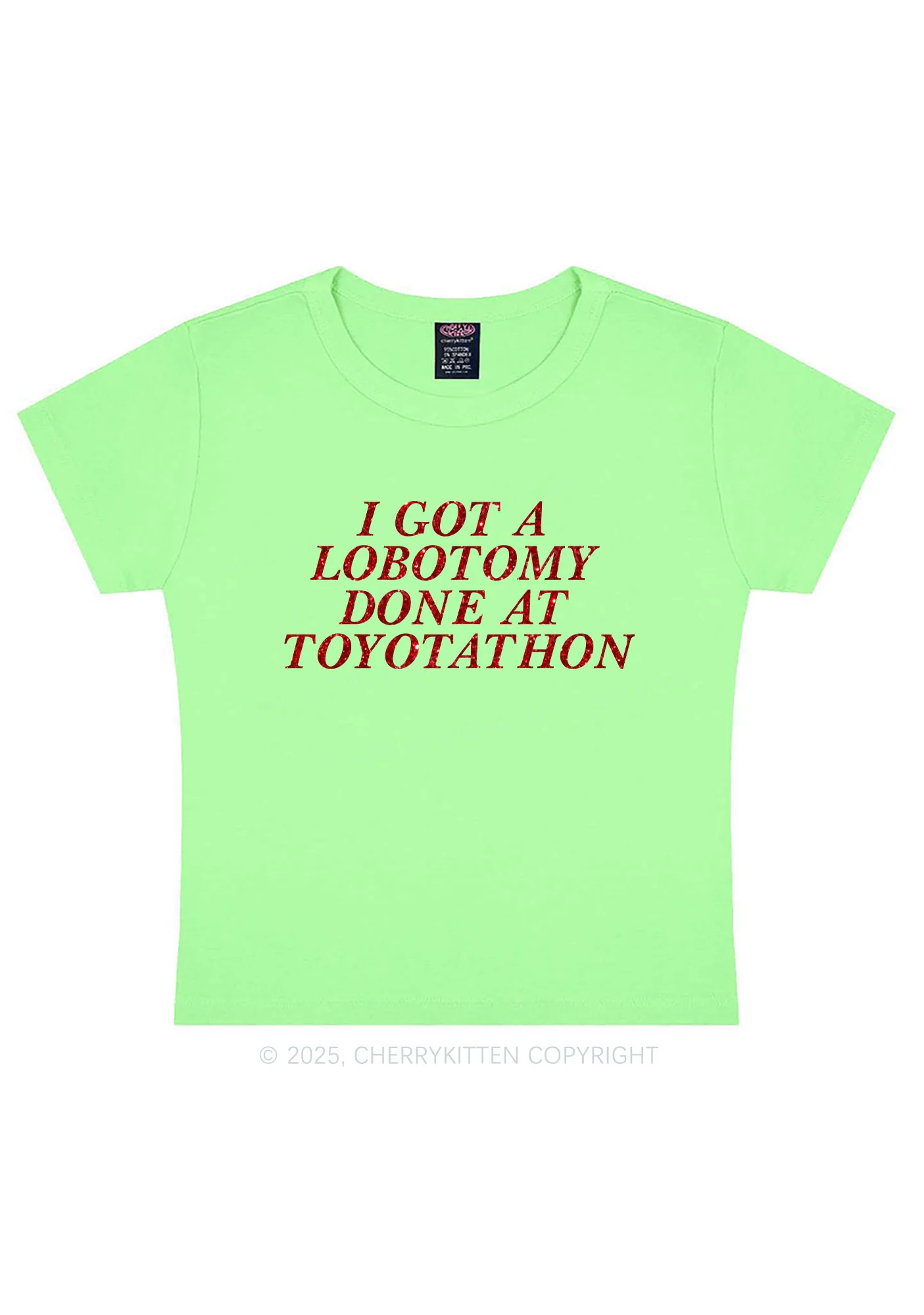 Glitter Lobotomy At Toyotathon Y2K Baby Tee Cherrykitten - Image 14