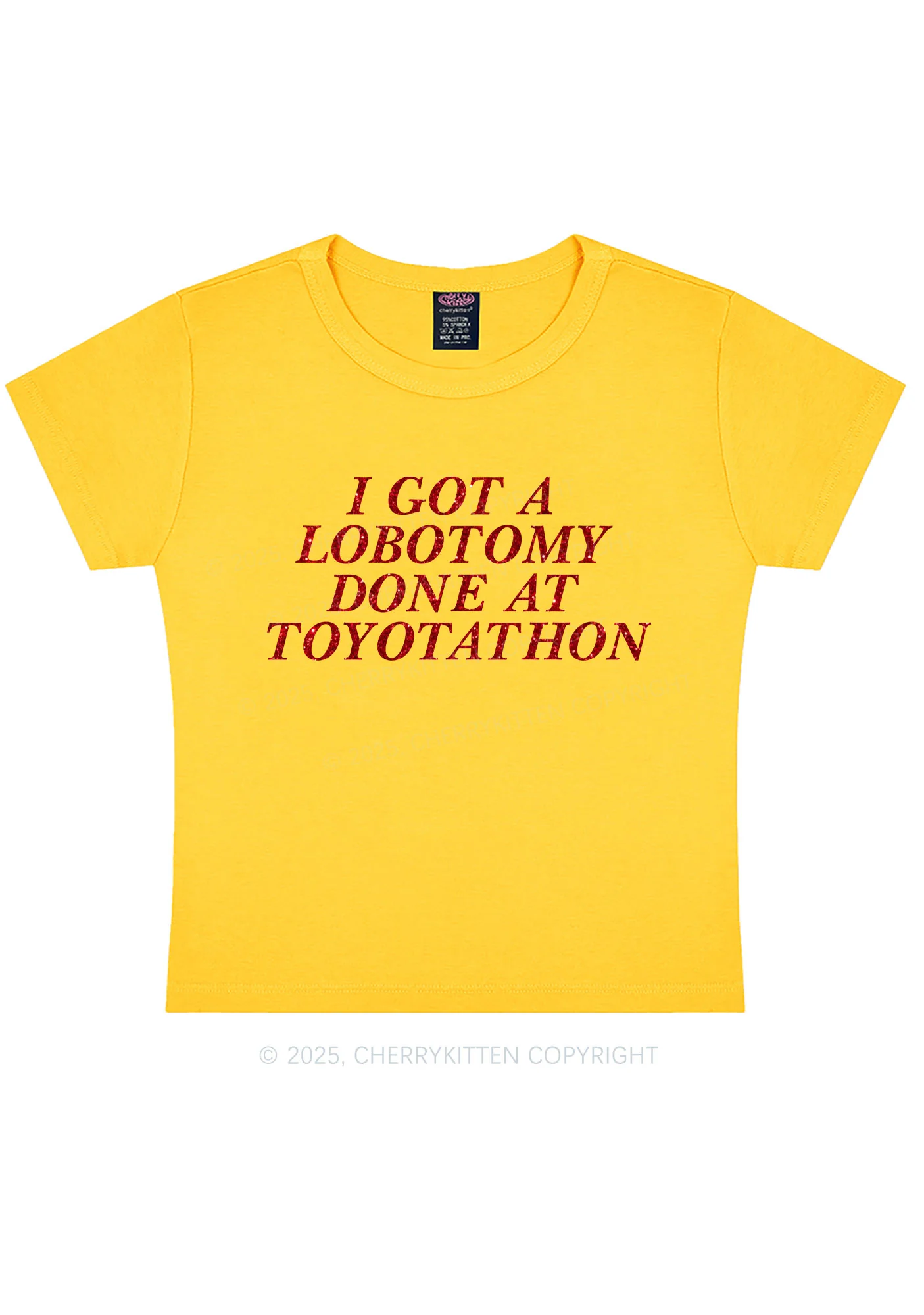 Glitter Lobotomy At Toyotathon Y2K Baby Tee Cherrykitten - Image 5