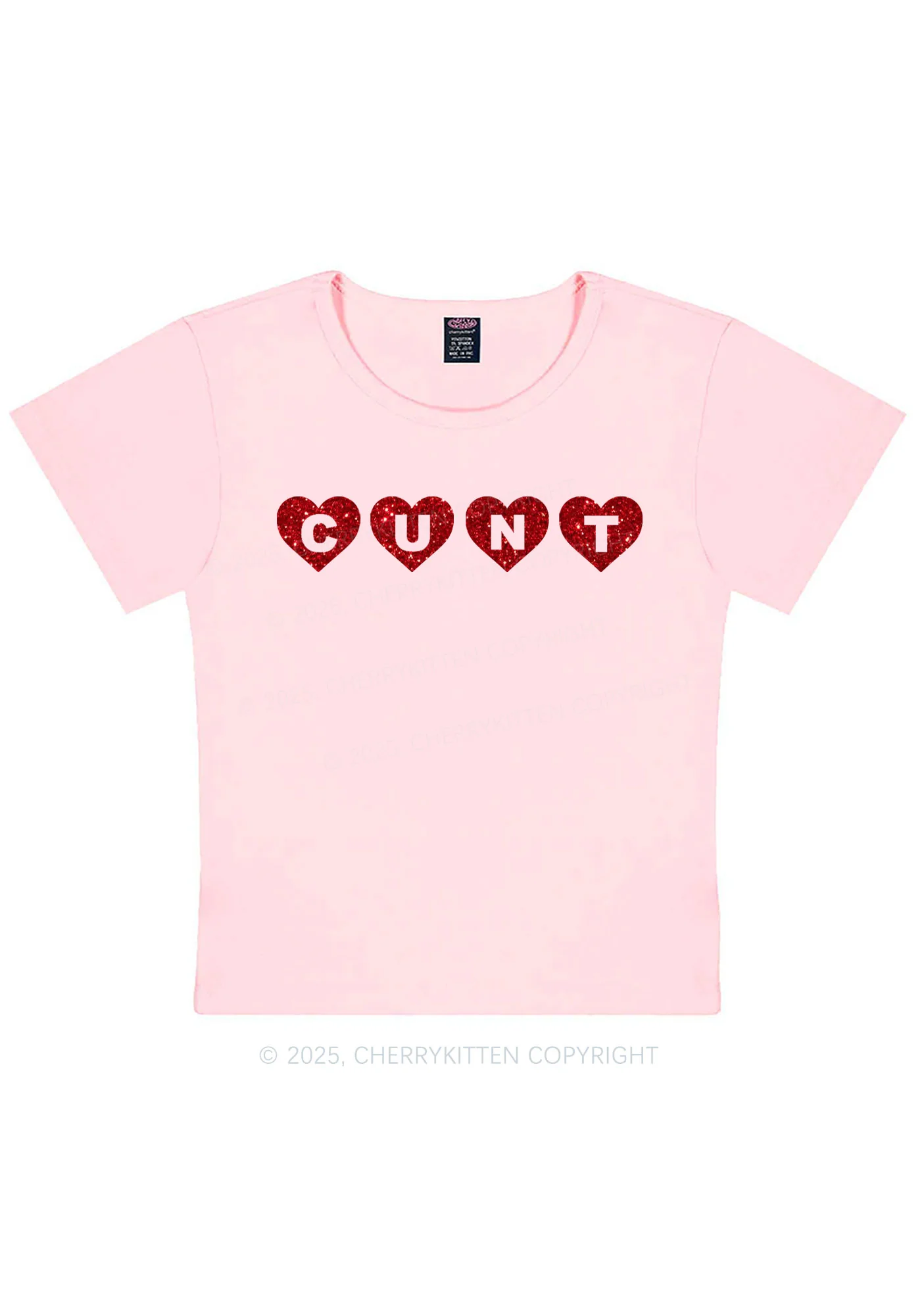 Glitter Love Cxxt Y2K Baby Tee Cherrykitten - Image 12