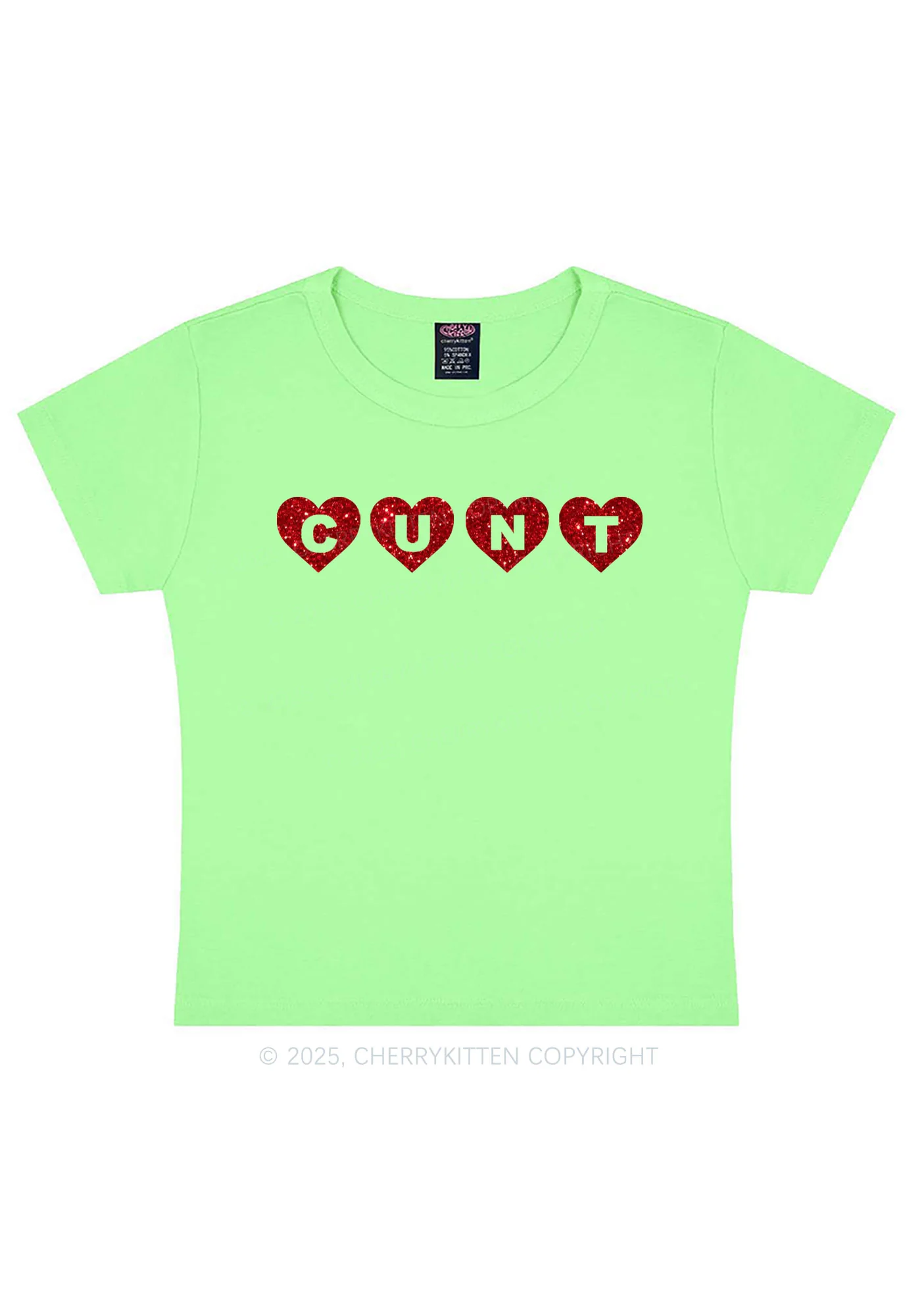 Glitter Love Cxxt Y2K Baby Tee Cherrykitten - Image 13