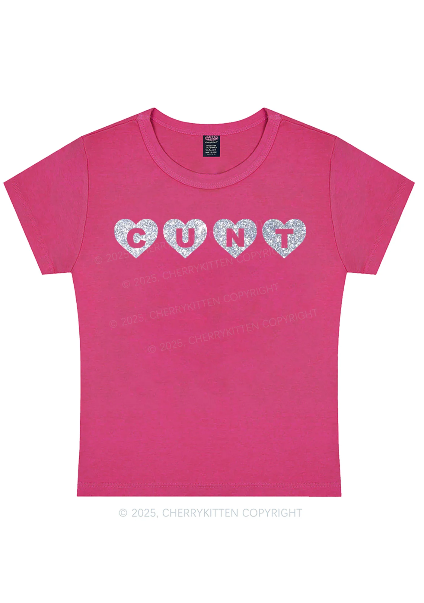 Glitter Love Cxxt Y2K Baby Tee Cherrykitten - Image 7