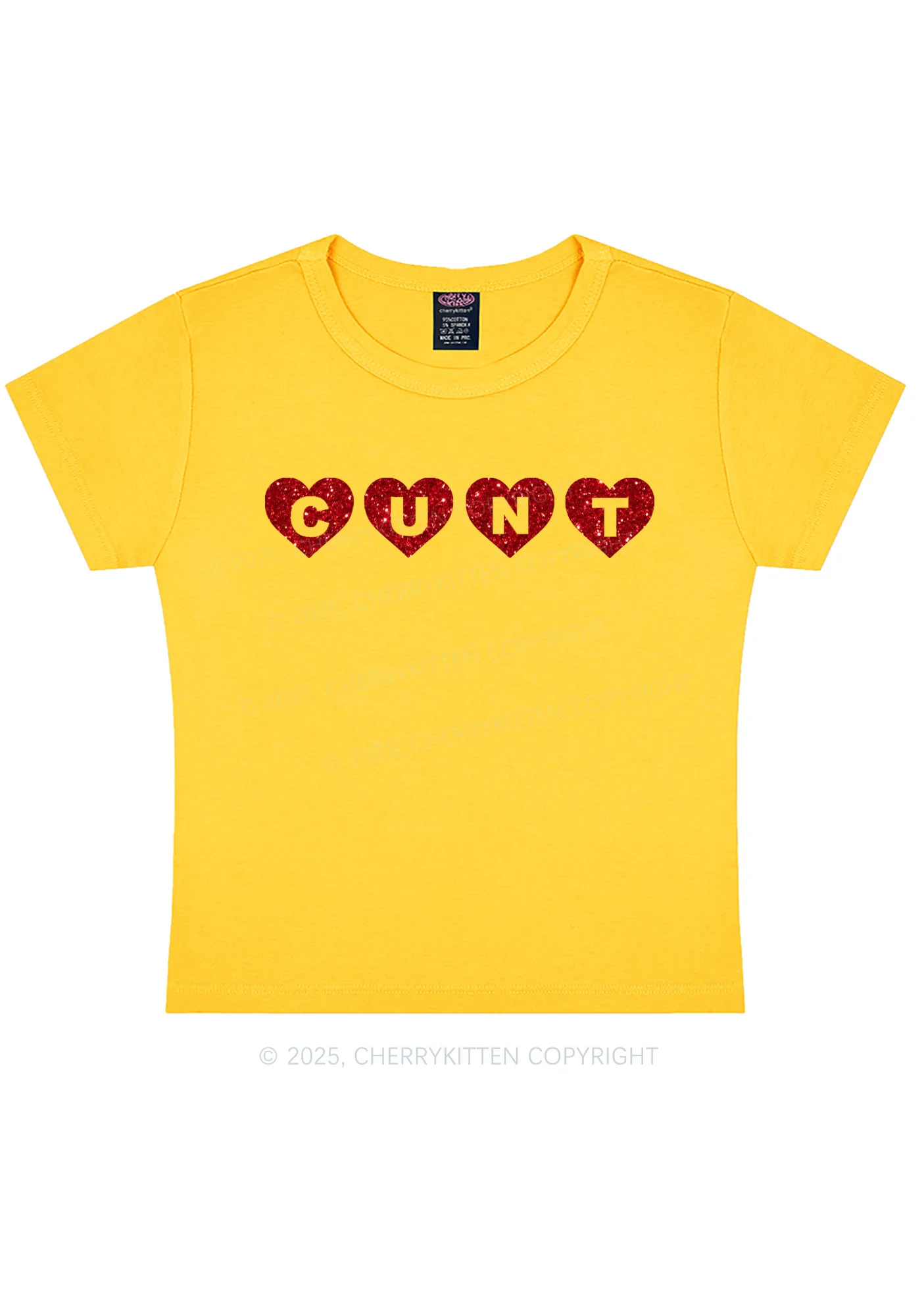Glitter Love Cxxt Y2K Baby Tee Cherrykitten - Image 9