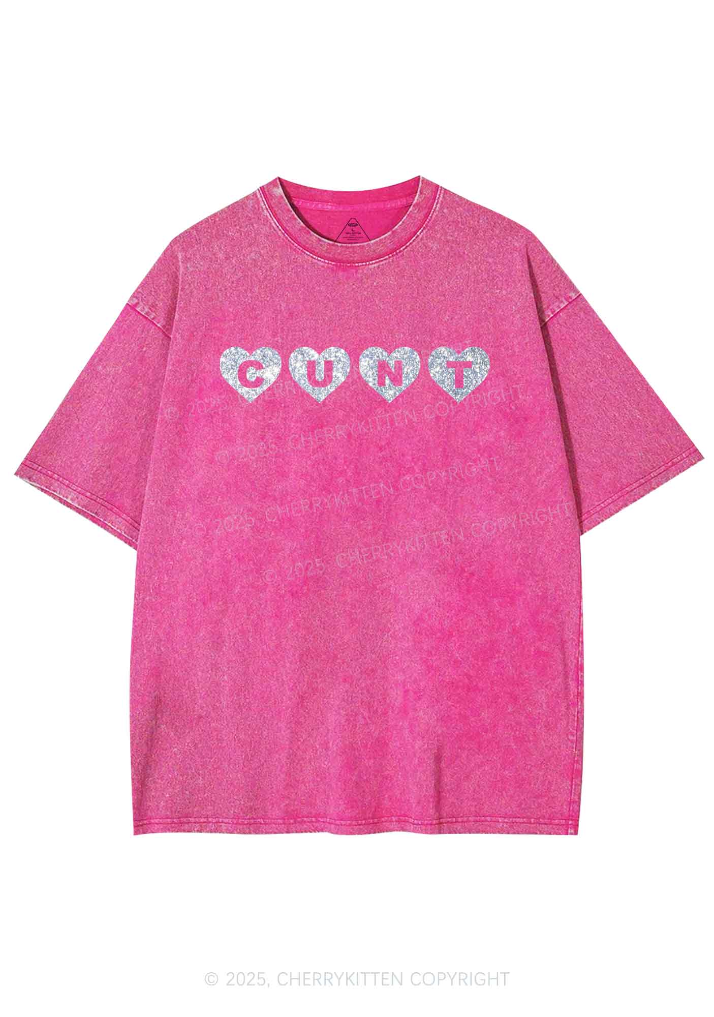 Glitter Love Cxxt Y2K Shirts Washed Tee Cherrykitten - Image 5