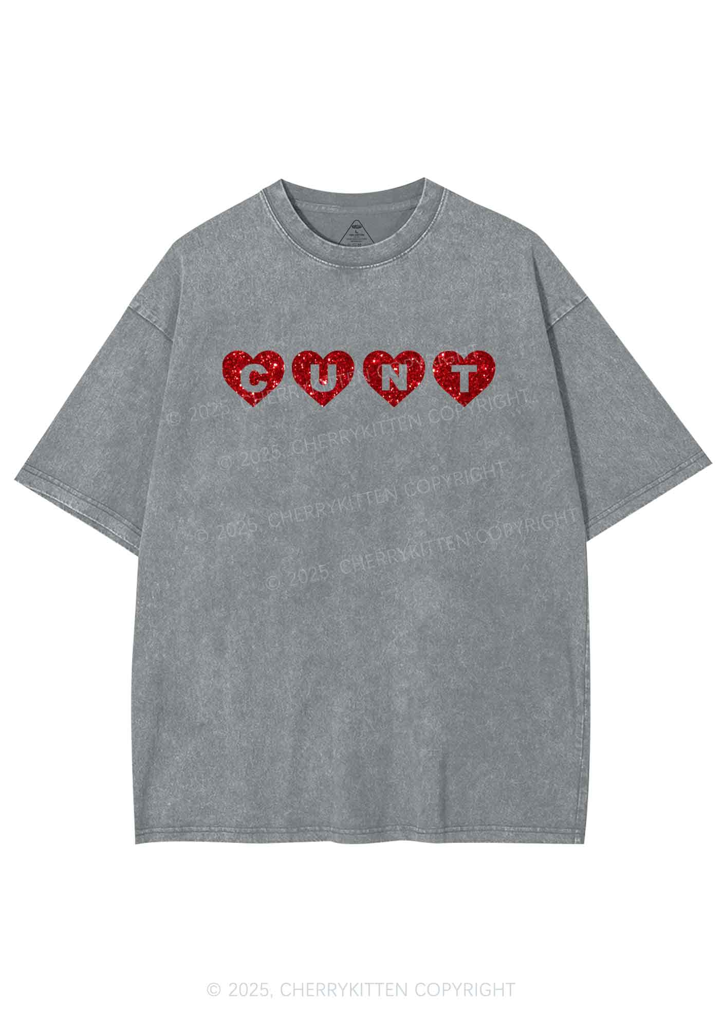 Glitter Love Cxxt Y2K Shirts Washed Tee Cherrykitten - Image 8