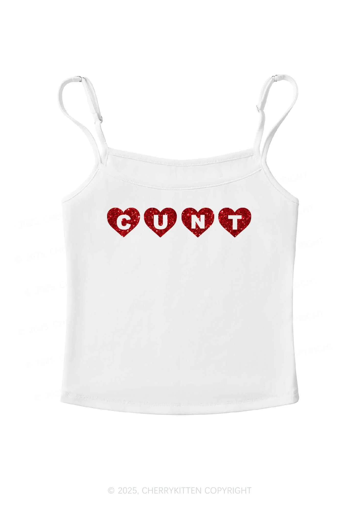 Glitter Love Cxxt Y2K Spaghetti Strap Cami Cherrykitten - Image 4