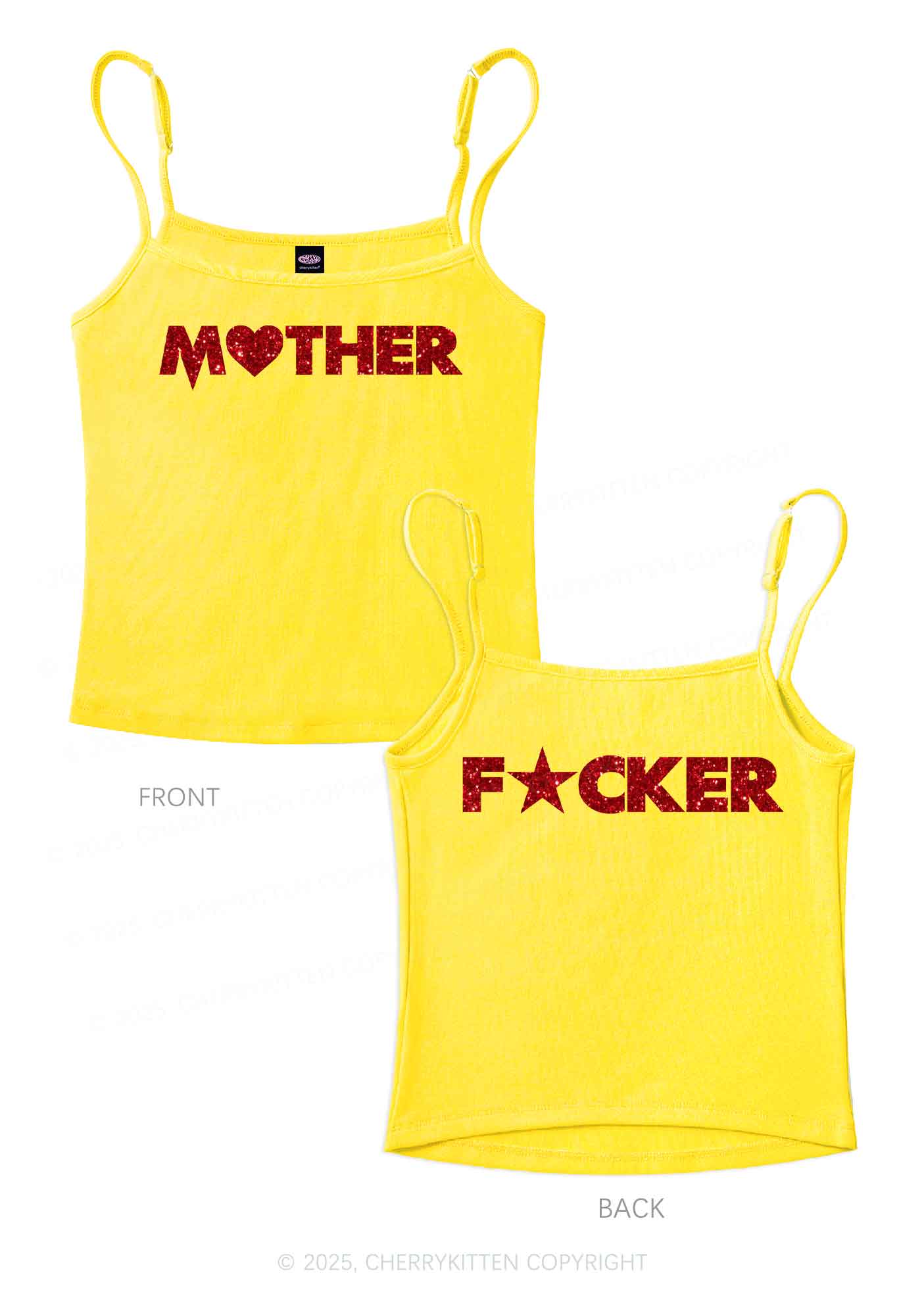 Glitter Motherfxcker Two Sides Y2K Spaghetti Strap Cami Cherrykitten - Image 4