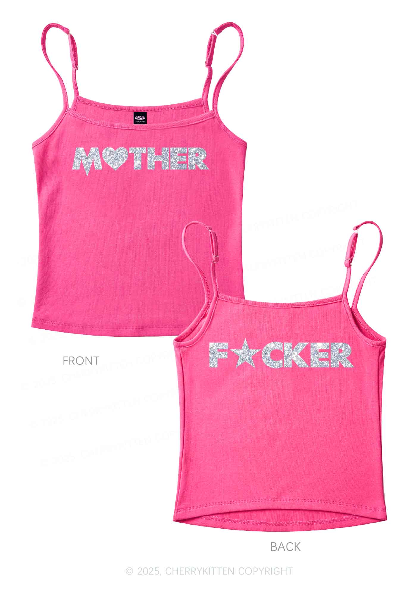 Glitter Motherfxcker Two Sides Y2K Spaghetti Strap Cami Cherrykitten - Image 5