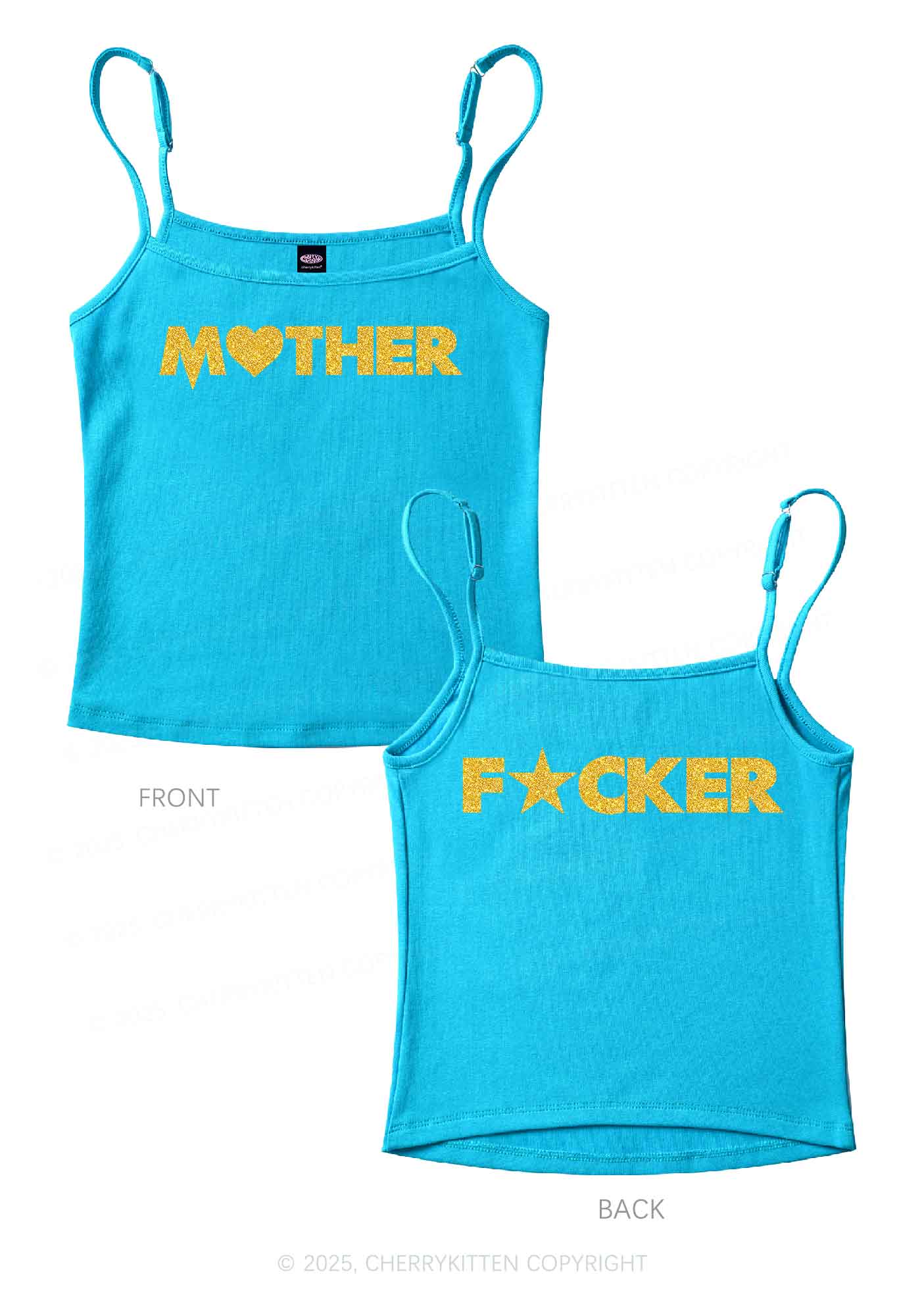 Glitter Motherfxcker Two Sides Y2K Spaghetti Strap Cami Cherrykitten - Image 6