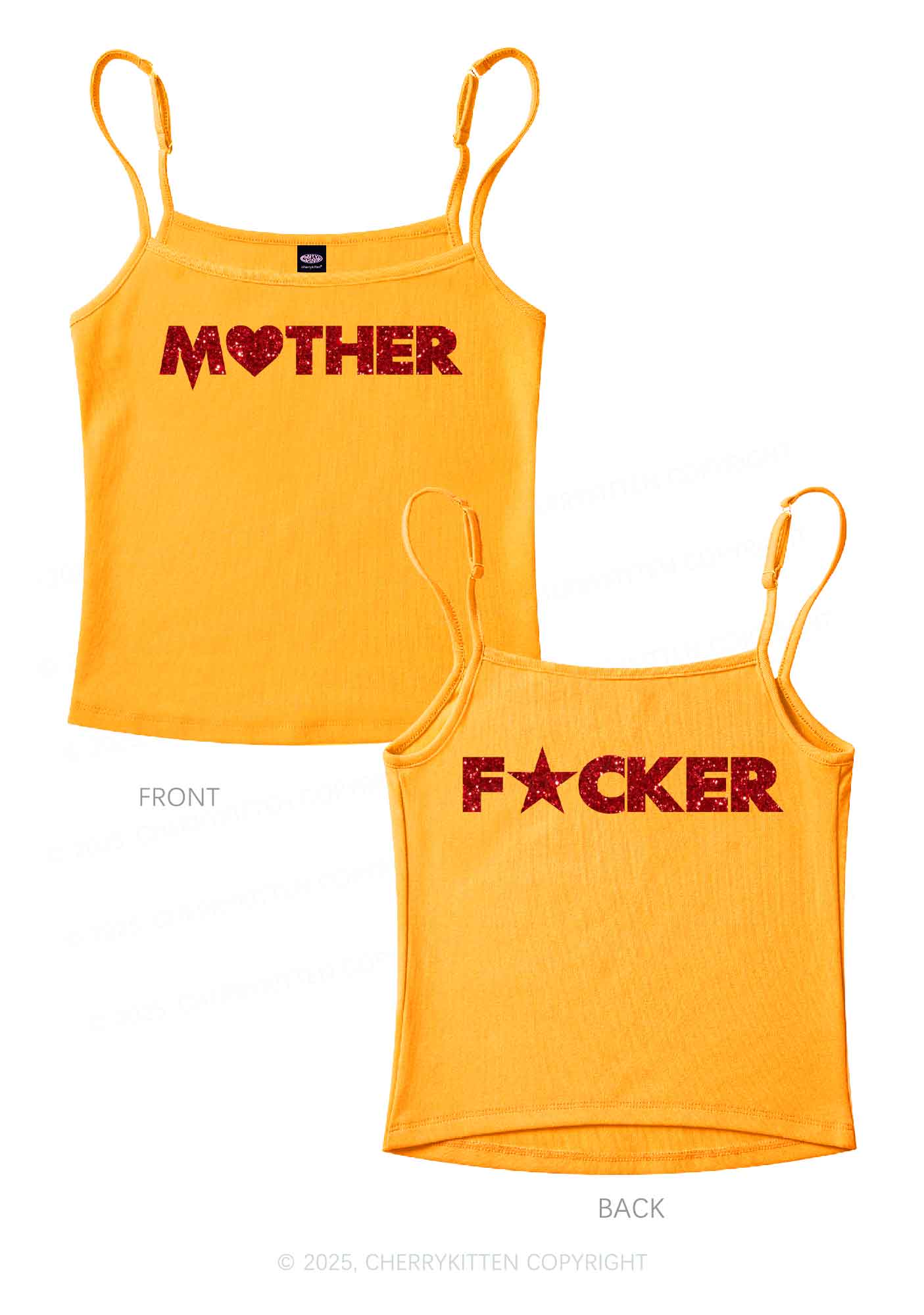 Glitter Motherfxcker Two Sides Y2K Spaghetti Strap Cami Cherrykitten - Image 7