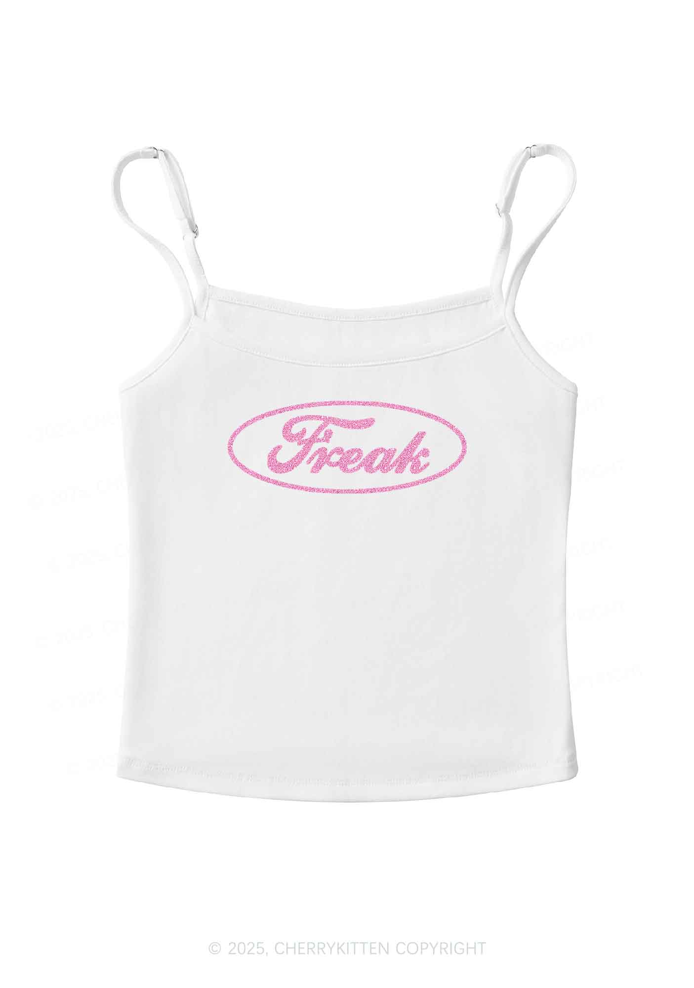 Glitter Oval Freak Y2K Spaghetti Strap Cami Cherrykitten - Image 4