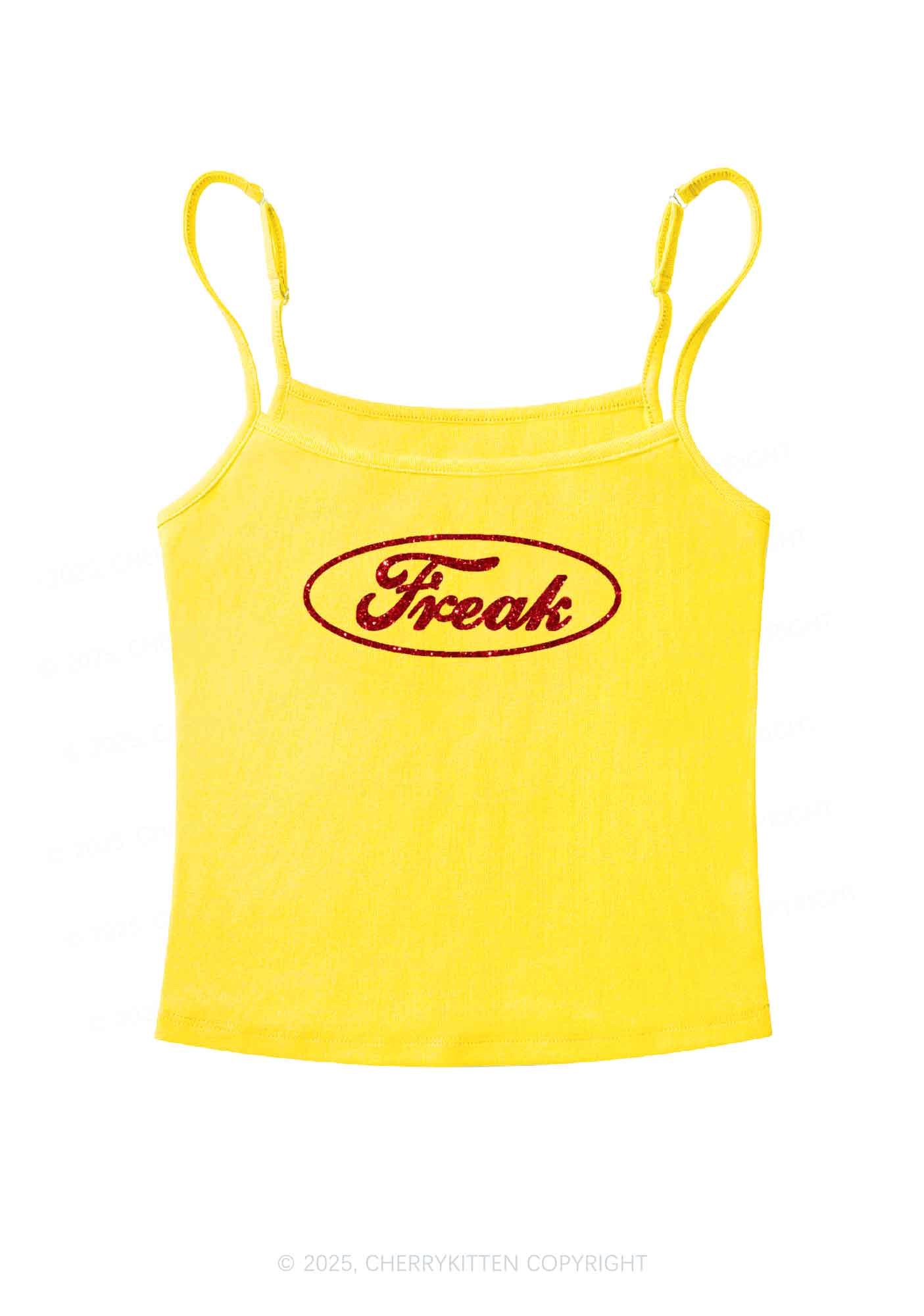 Glitter Oval Freak Y2K Spaghetti Strap Cami Cherrykitten - Image 7