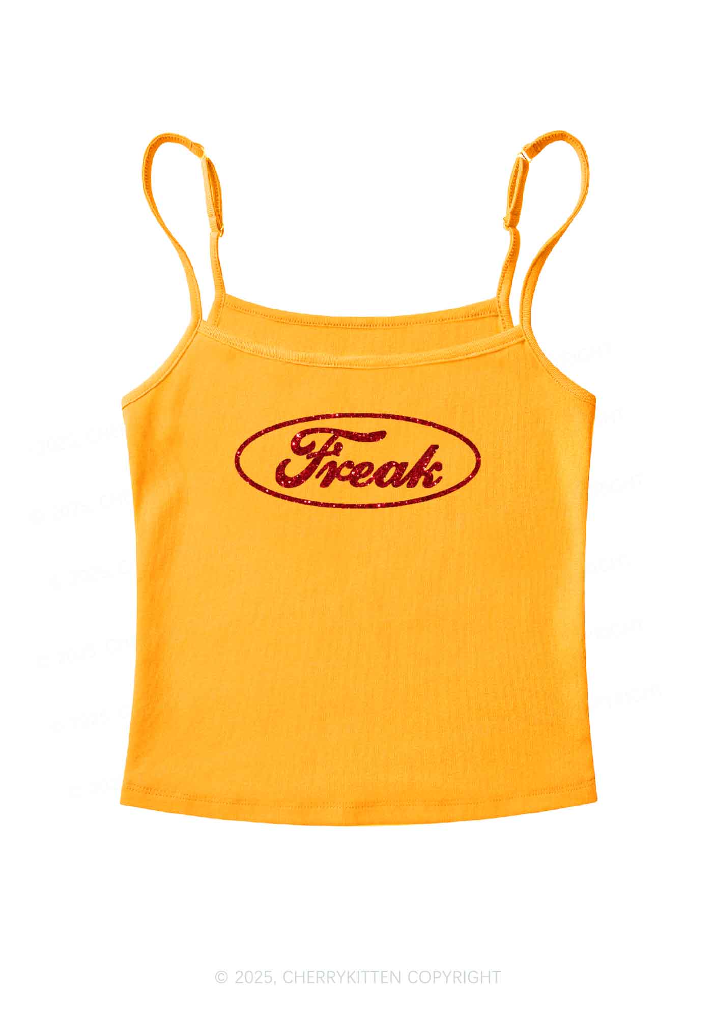 Glitter Oval Freak Y2K Spaghetti Strap Cami Cherrykitten - Image 8