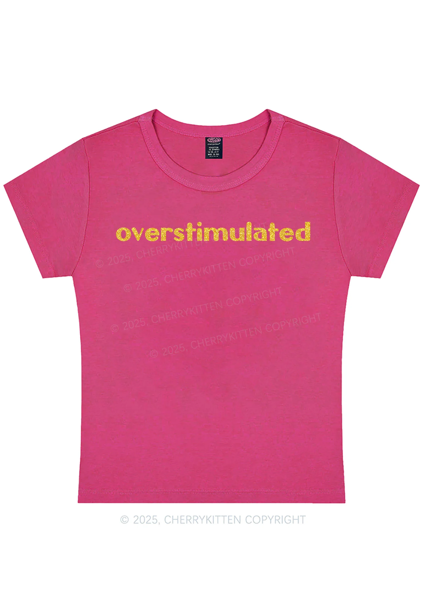 Glitter Overstimulated Y2K Baby Tee Cherrykitten - Image 10