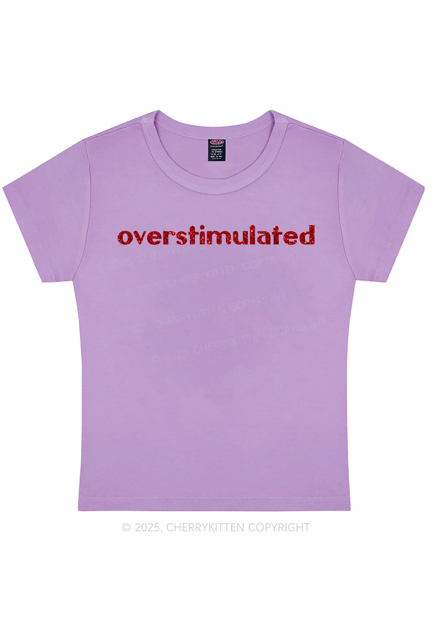Glitter Overstimulated Y2K Baby Tee Cherrykitten - Image 9